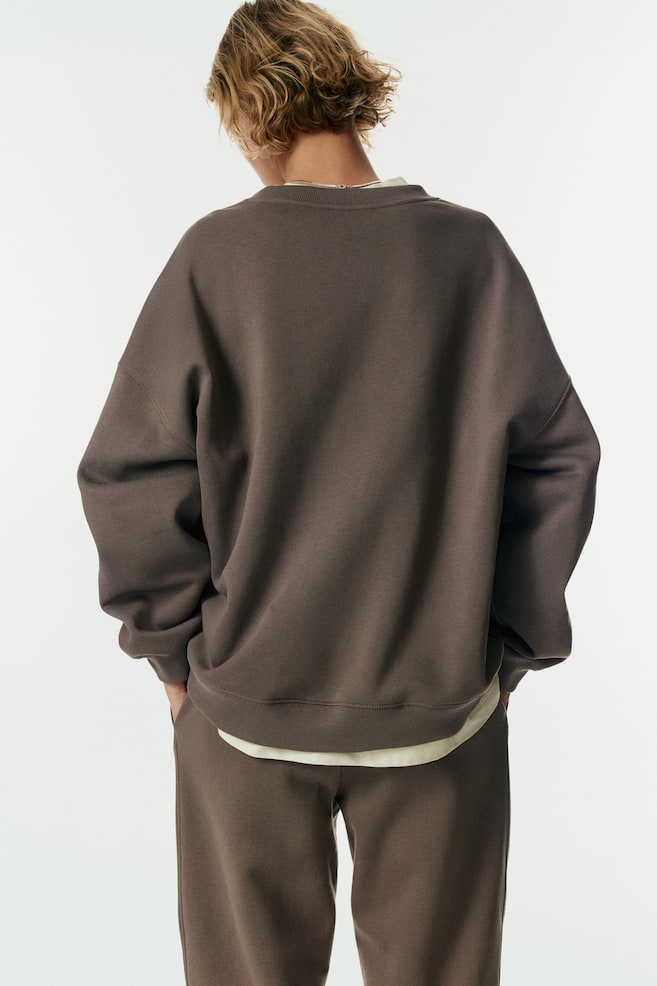 Oversized sweatshirt - Dark greige/Navy blue/Black/Dark red/Light grey marl/Light turquoise - 5