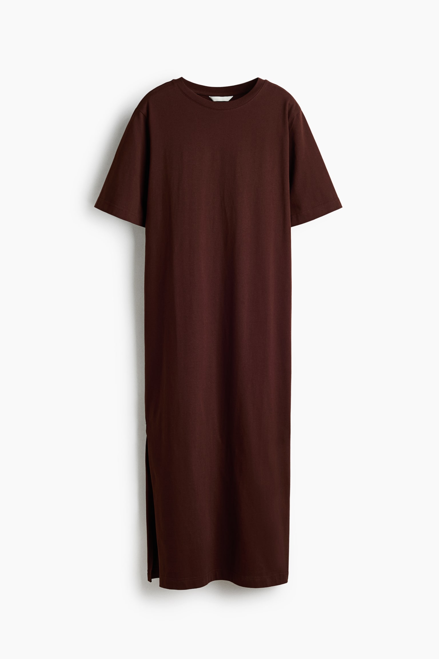Long T-shirt dress - Brown/Black/Cream/Black striped - 1