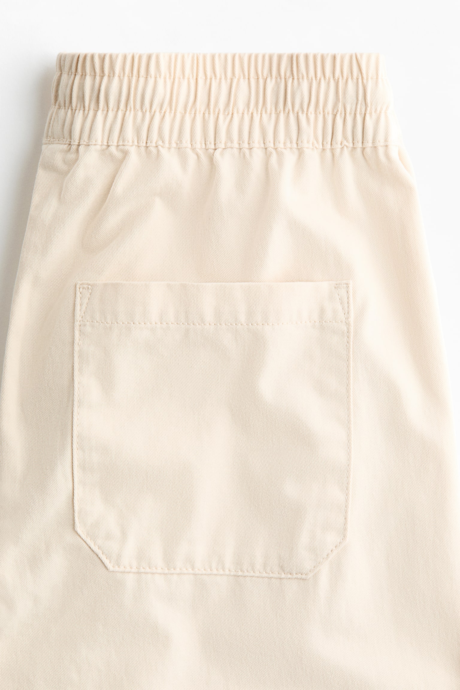 Cotton Drawstring Pants - Light beige/Dark brown/Khaki green - 3