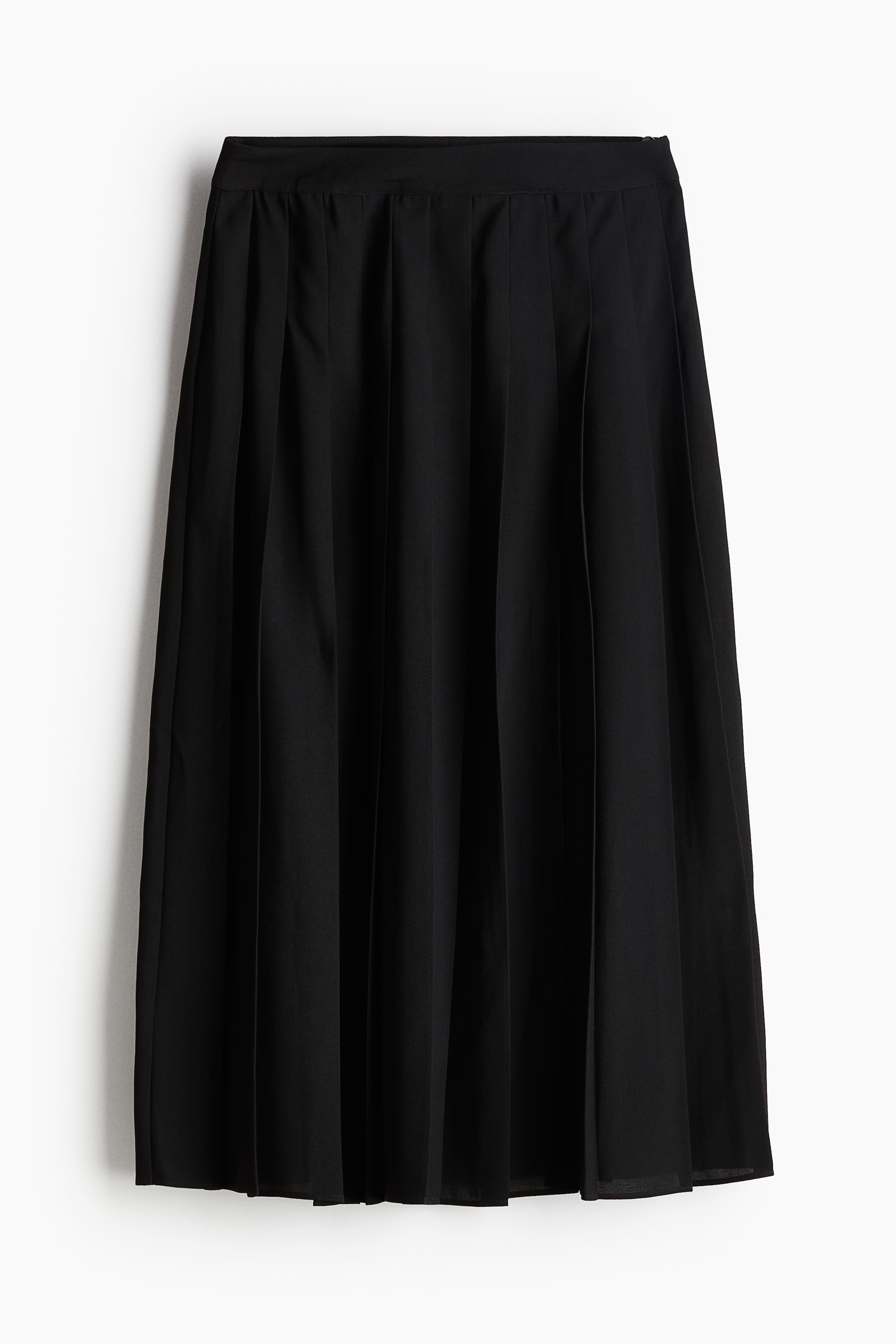 High waisted black pleated skirt best sale