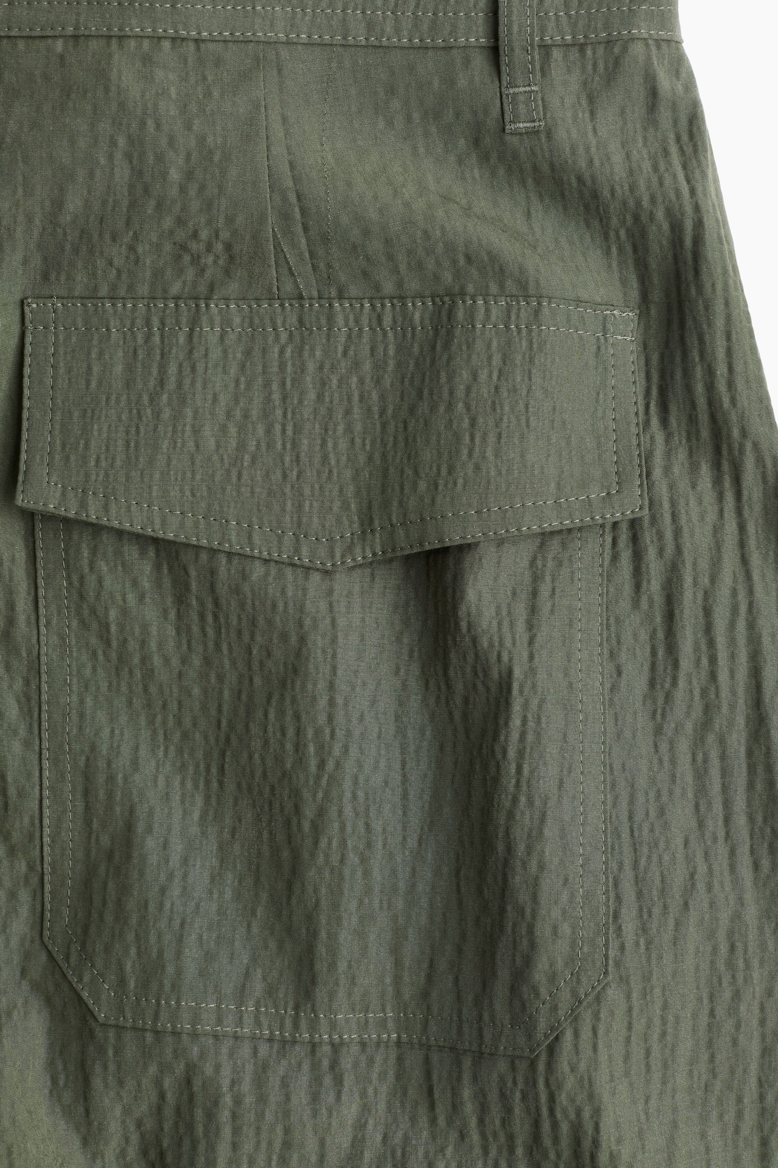 Textured-weave cargo trousers - Dark green - 5