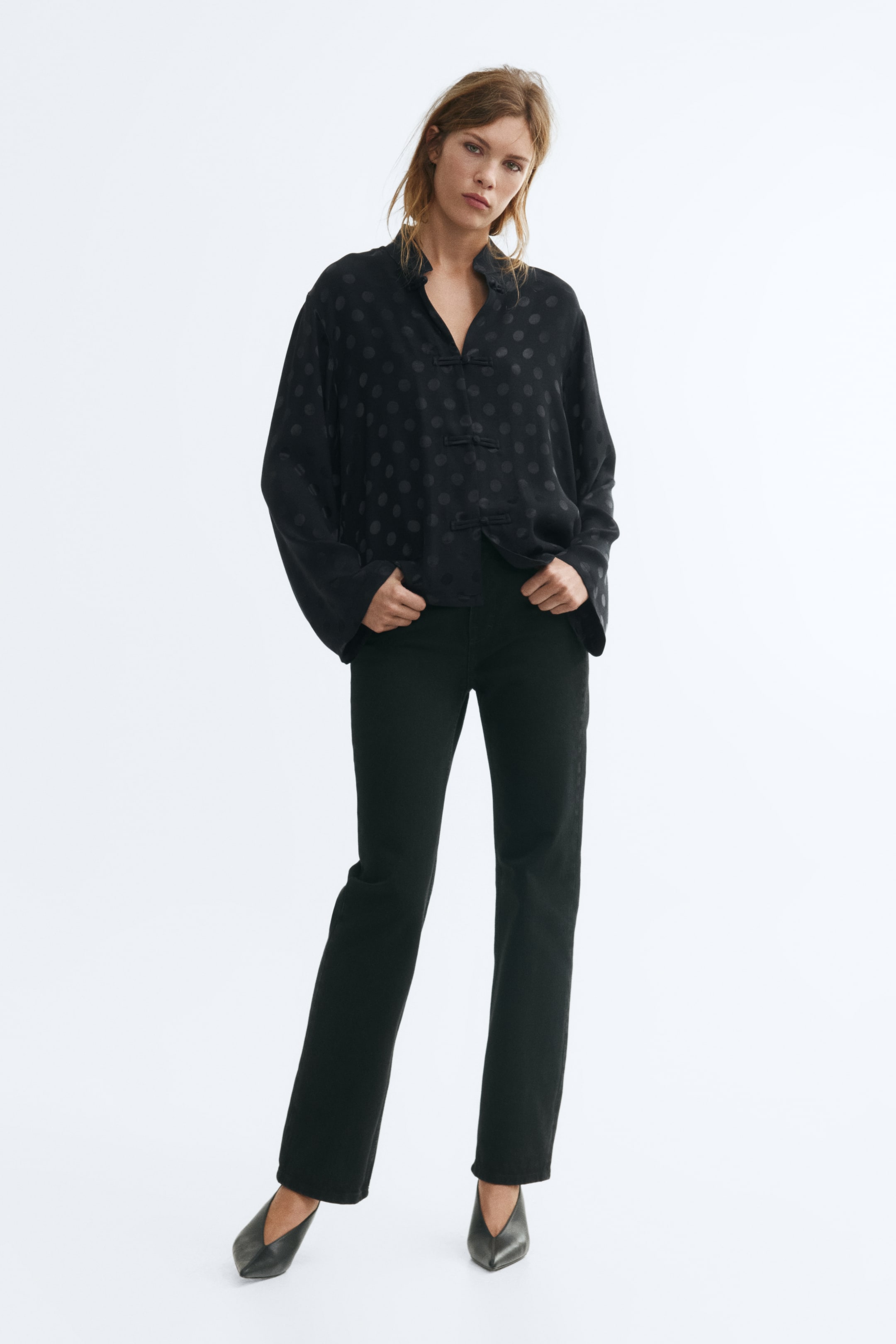 View larger image: Jacquard-weave viscose jacket - Black - Ladies | H&M 1