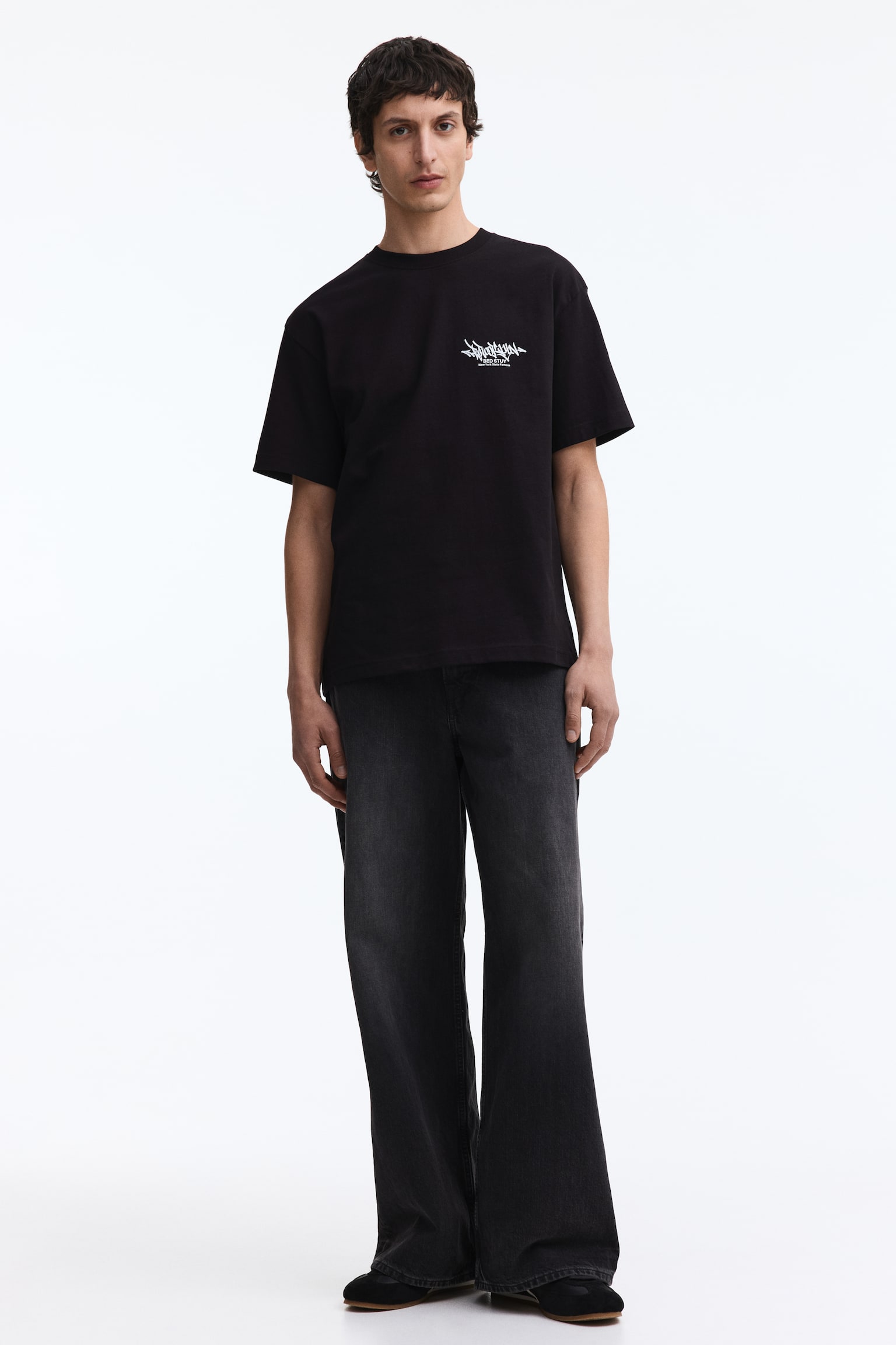 Loose Fit Printed T-shirt - Black/Brooklyn/Brown/Adapt/White/Next level ready/White/Flowever/Black/Keep the wild/Turquoise/Emotional currents/Khaki green/Adapt/Blue/San Diego/Brown/Street hoops/White/Landry's/Light blue/Wickford Hills/Plum/Handle With Care/Navy blue/Not All Things Lost - 4