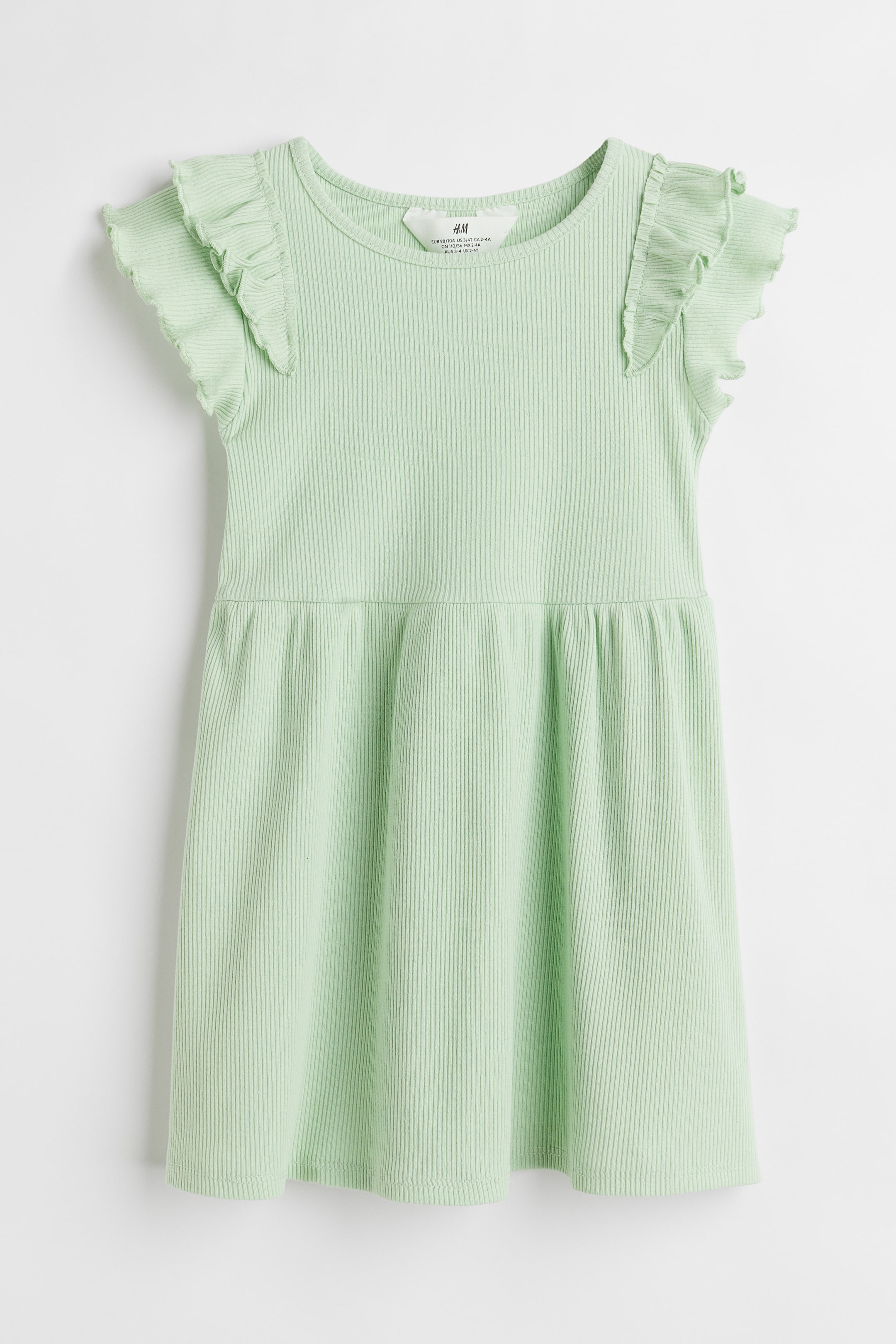 Flutter-sleeved Cotton Dress