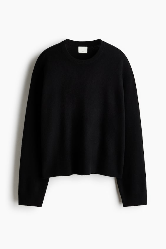 Женский свитер H&M Oversized Wool, цвет: Чёрный