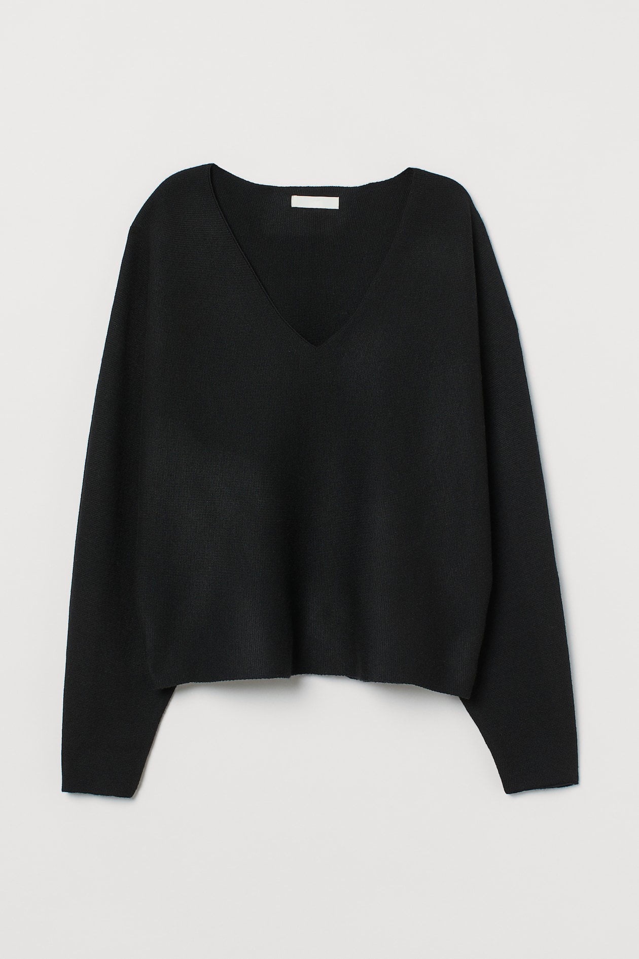 Jumper with dolman sleeves - V-neck - Long sleeve - Black - Ladies | H&M GB