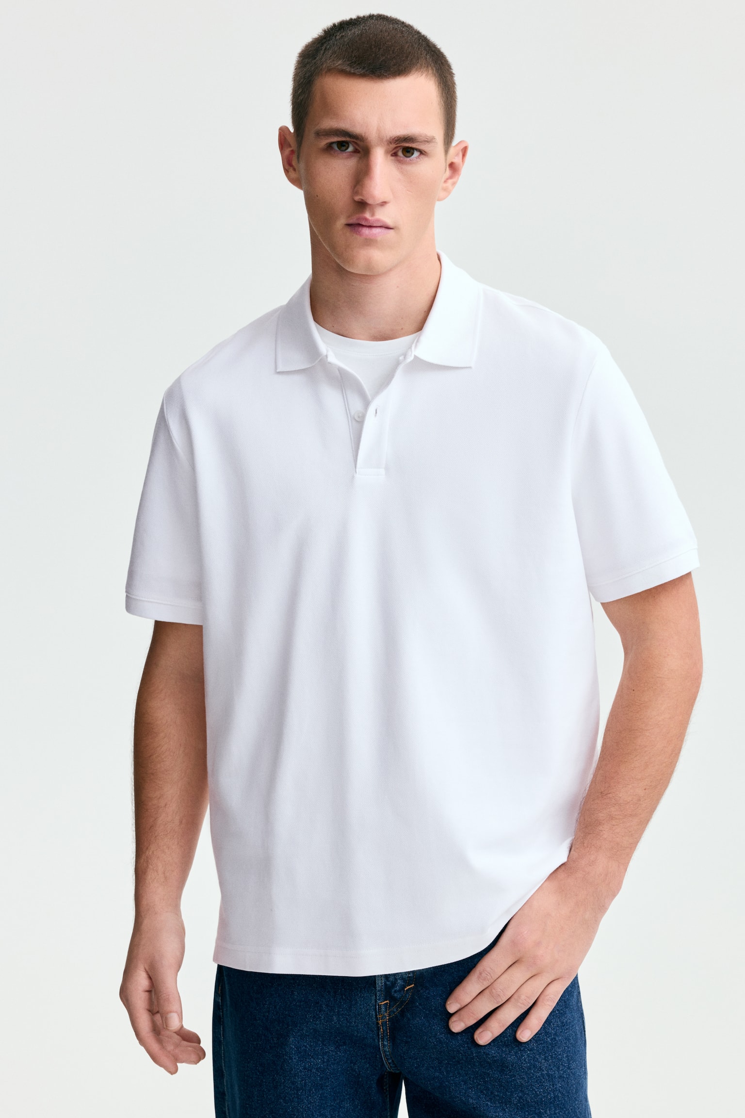 חולצת פולו Regular Fit - לבן/ירוק חאקי/כחול נייבי/שחור - 1