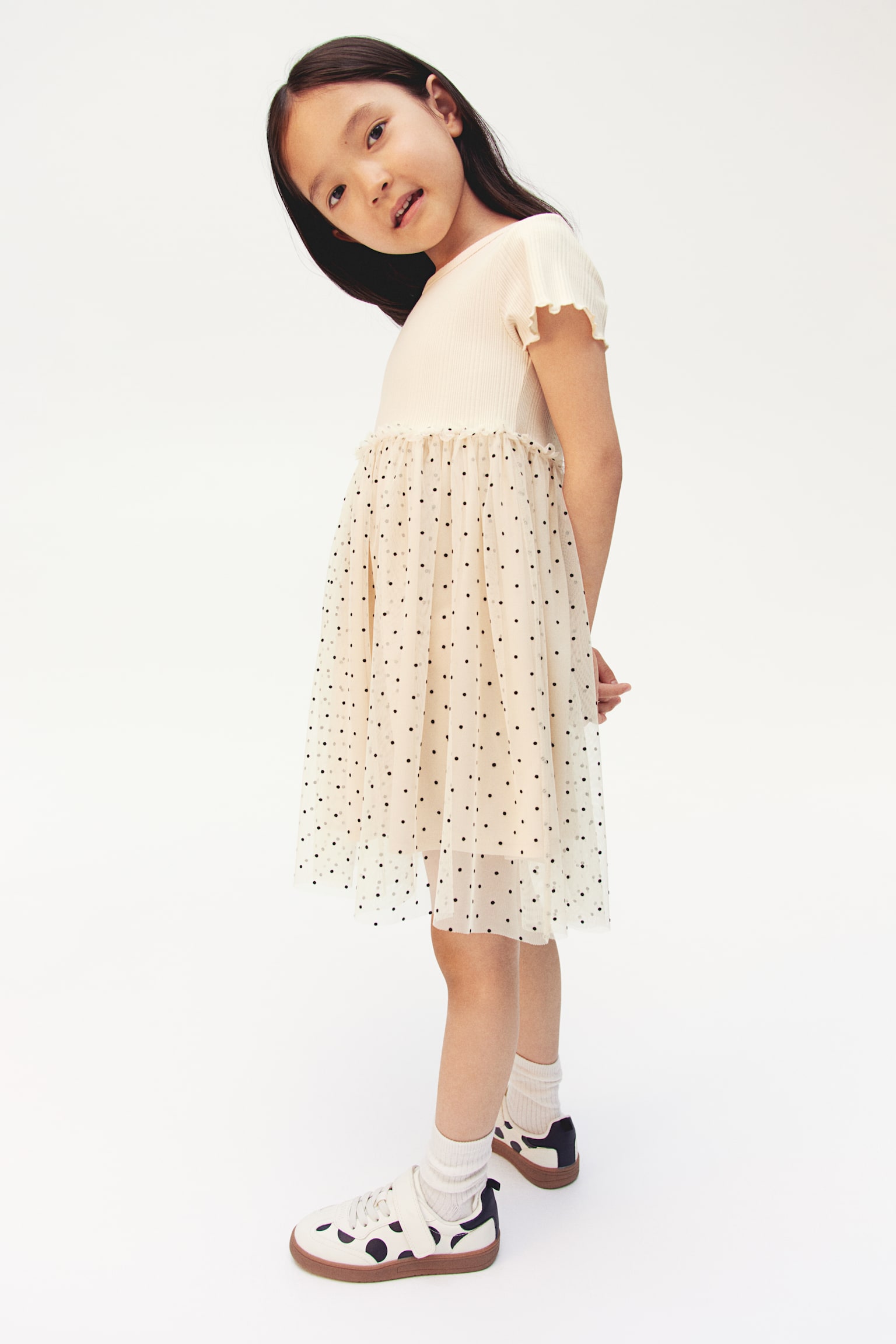 Tulle dress - Cream/Spotted/Pink/Light purple - 5