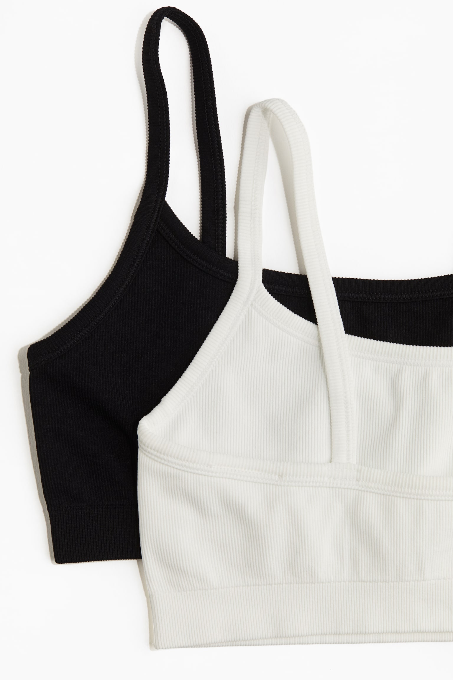 2-pack Light Support sports bras in DryMove™ - Black/White - 2