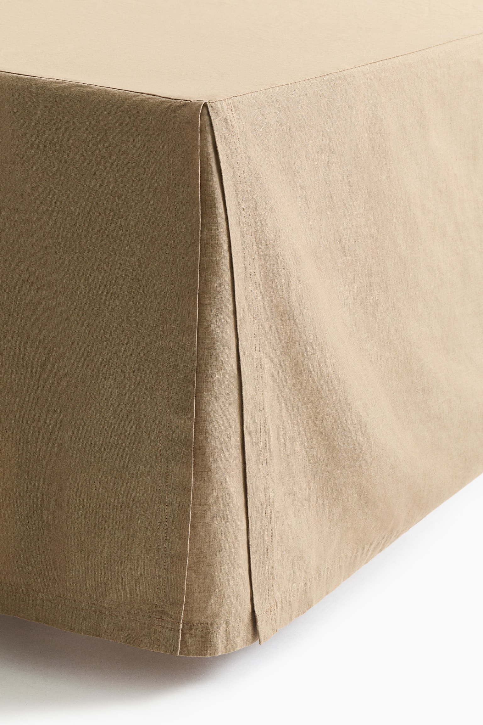 Bedrok van linnenmix - tweepersoons - Beige/Beige/Wit/Lichtgrijs/Taupe