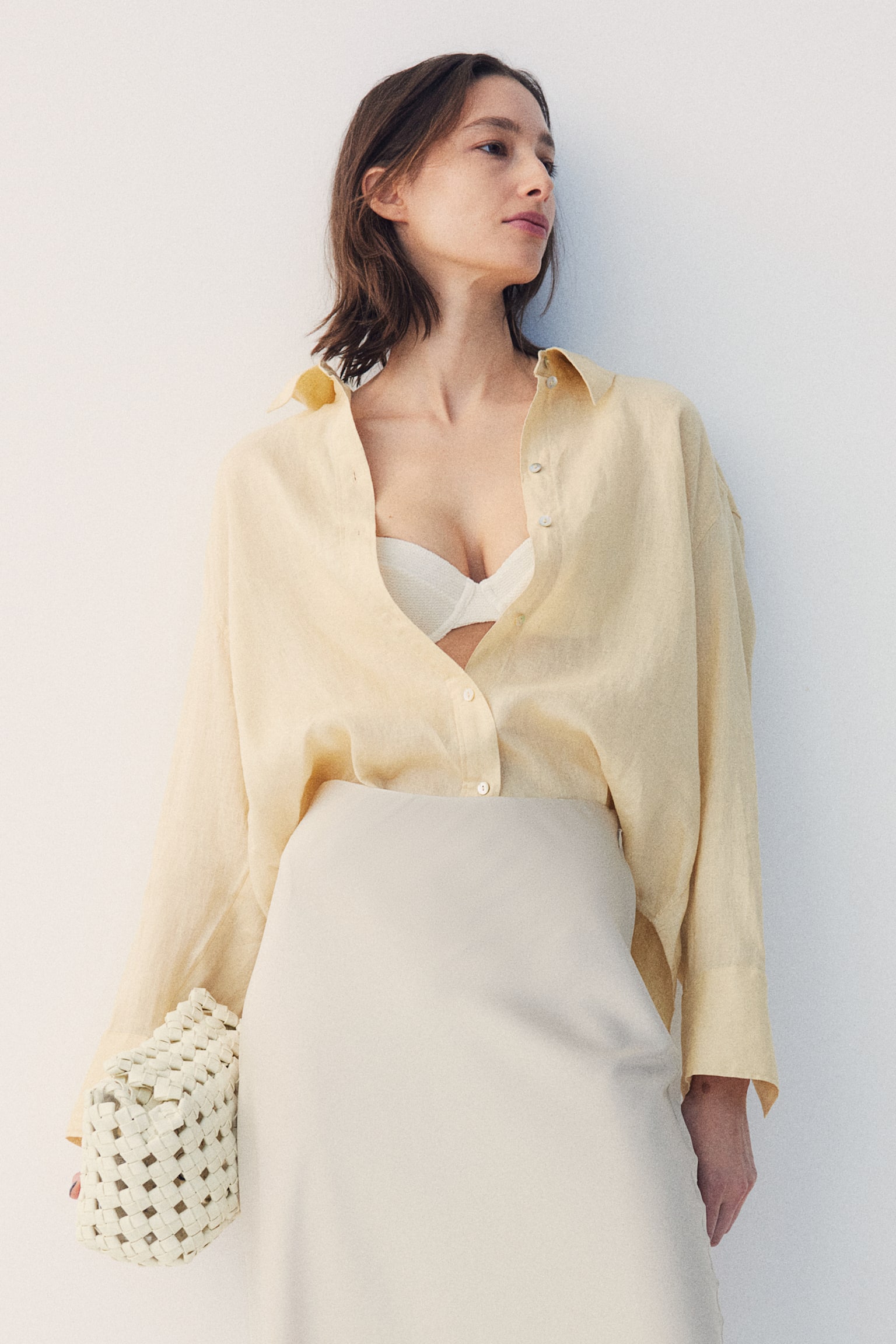 Linen Shirt - Pale yellow/White/Cream/Pinstripe/Grey marle - 4