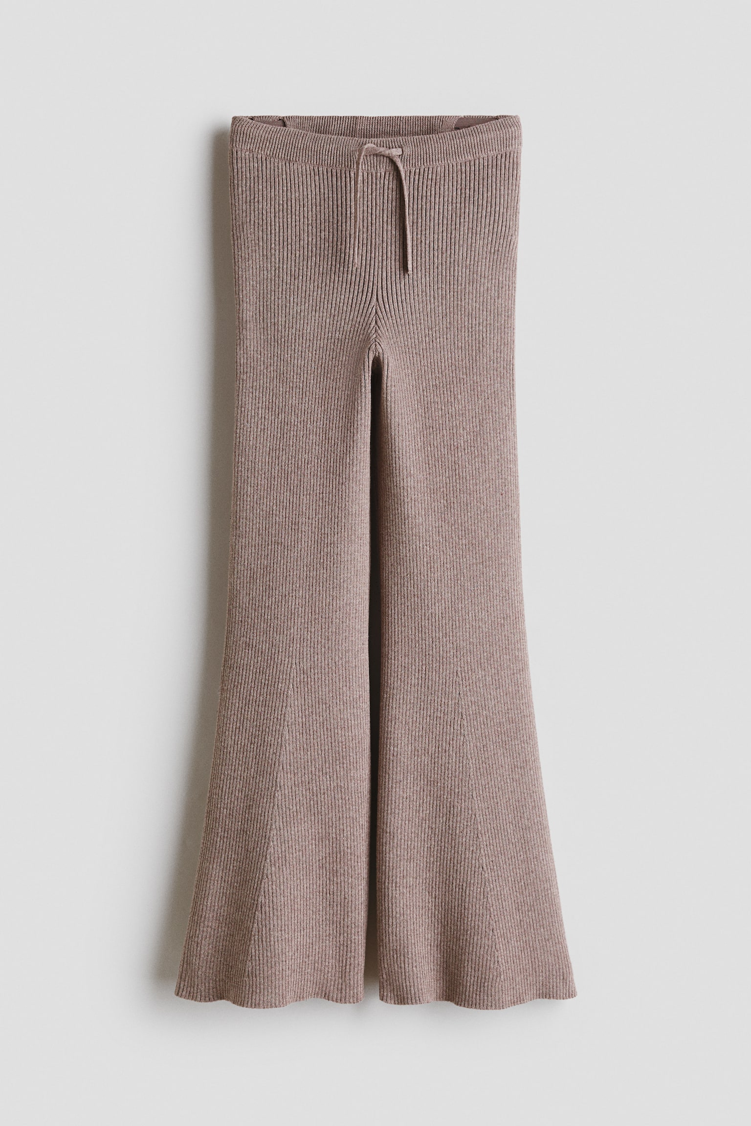 Cotton Rib-Knit Pants - Beige