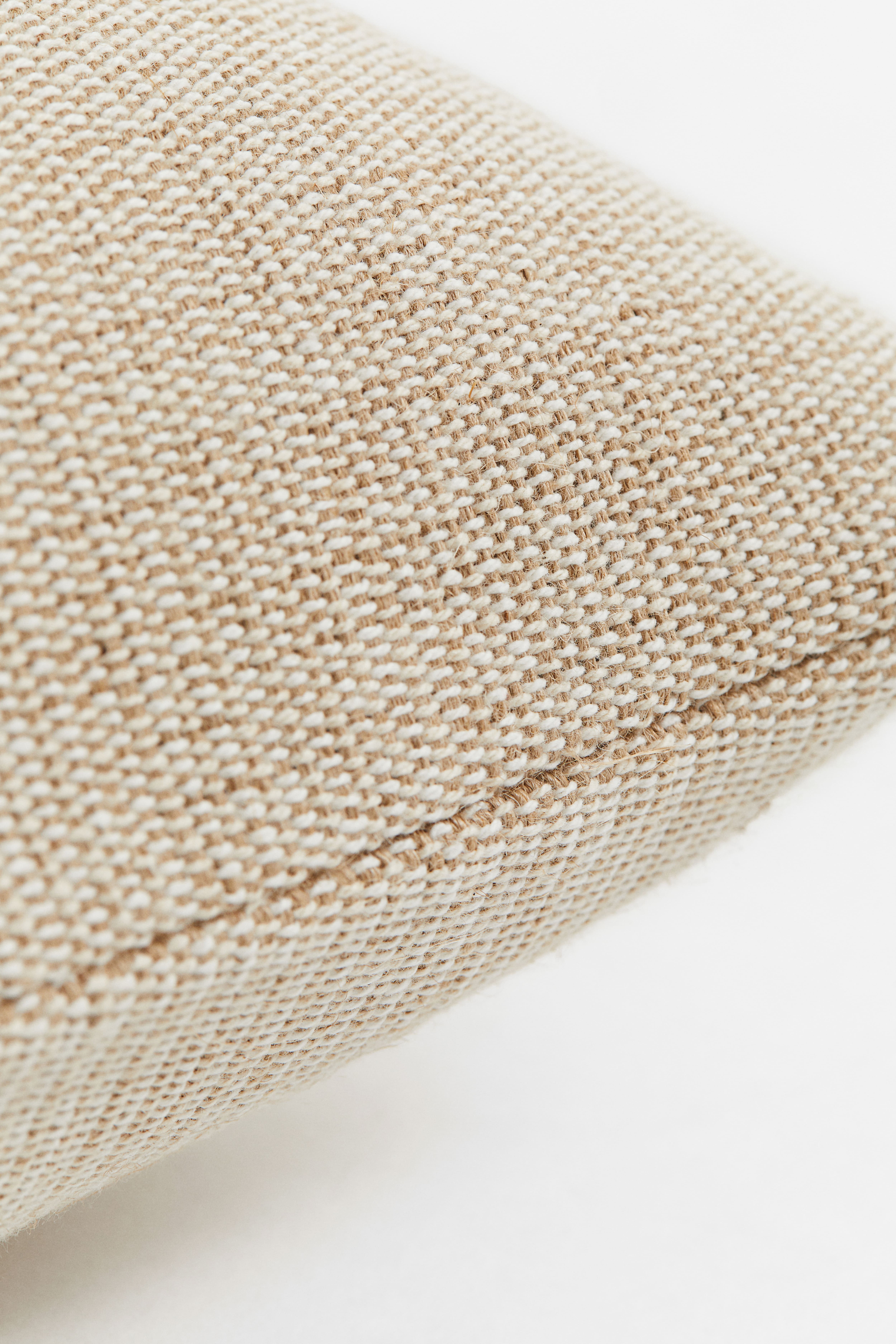 Cuscino Rotondo Etnico Vintage 55 Cm | Fodera In Cotone Con Ricami Patchwork Khambadiya | Beige