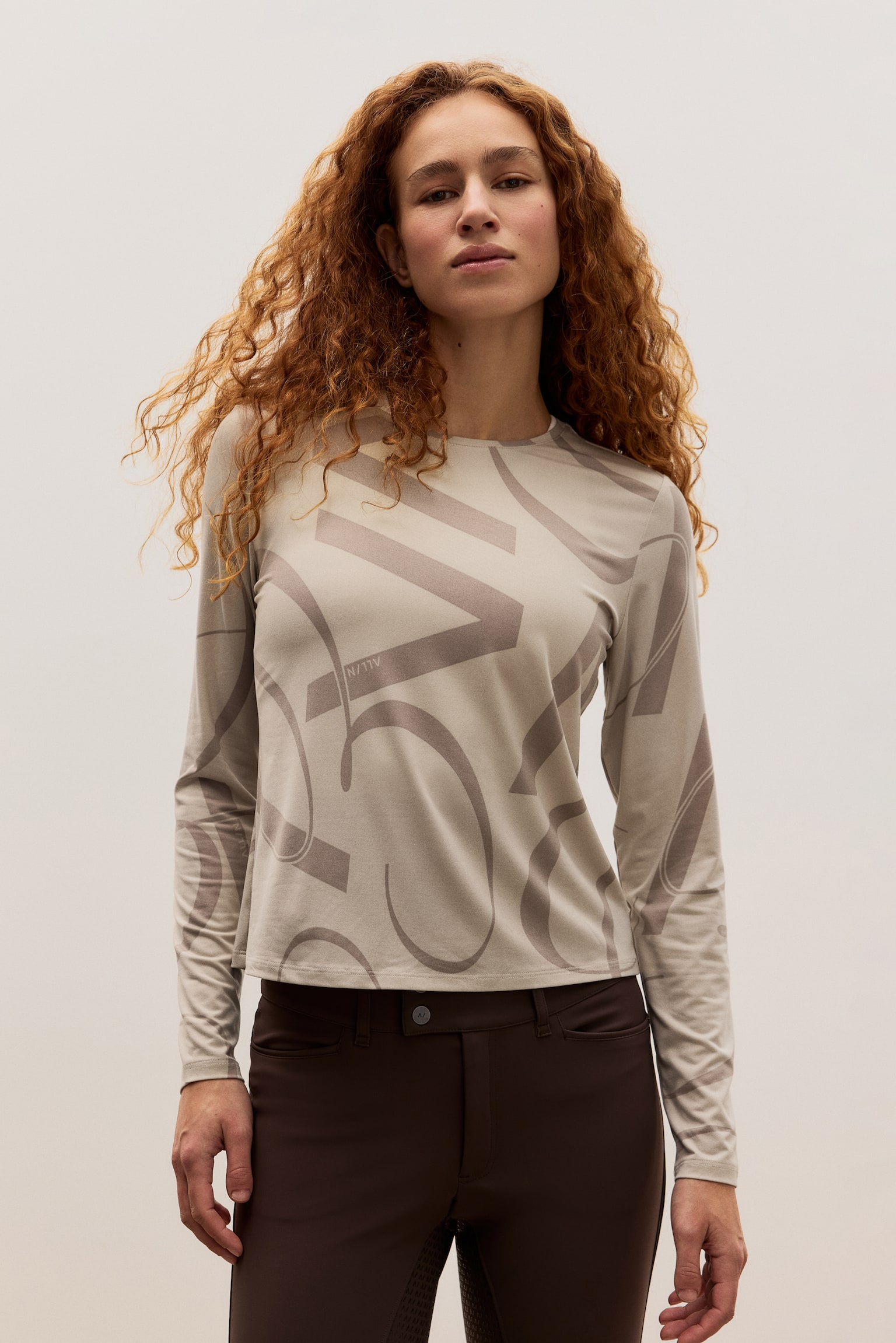 Slim Fit Sports top - Light beige/Patterned - 4