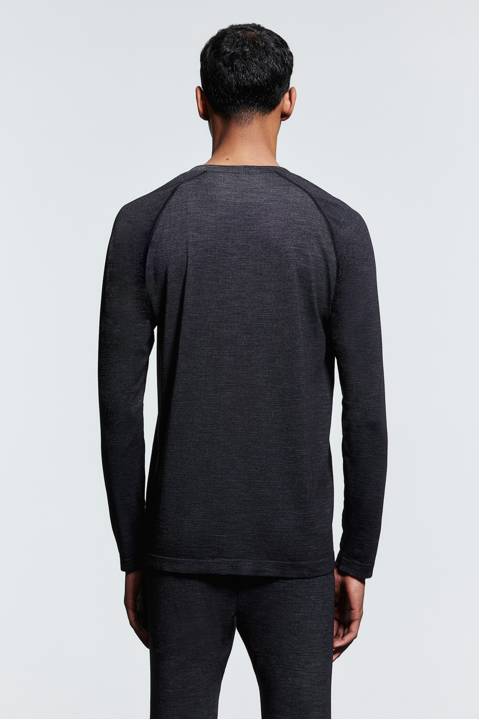 Wool-blend base layer top in DryMove™ - Dark grey marl - 5