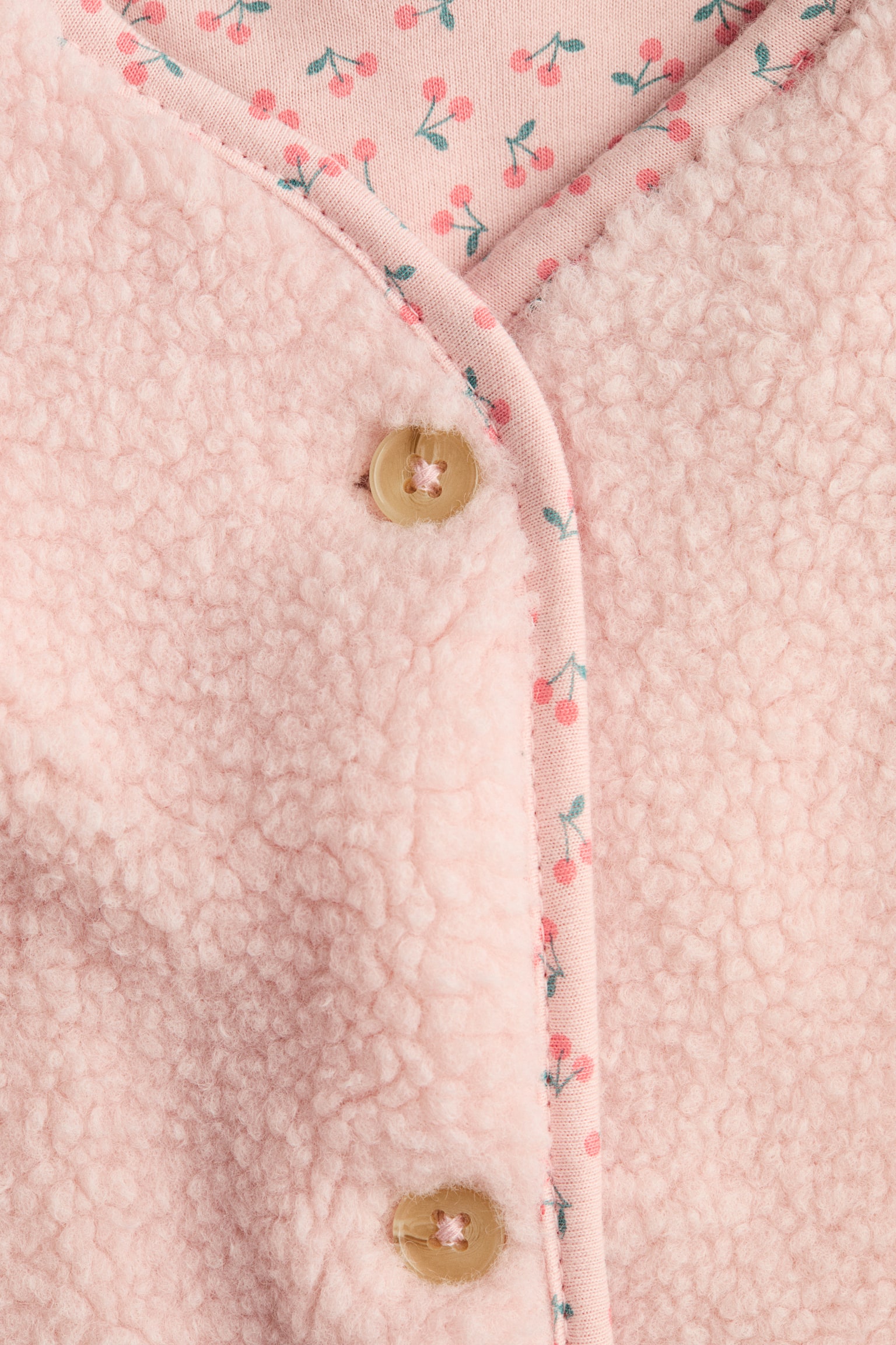 Детская куртка H&M Teddy Fleece, цвет: Светлый розовый — фото 2