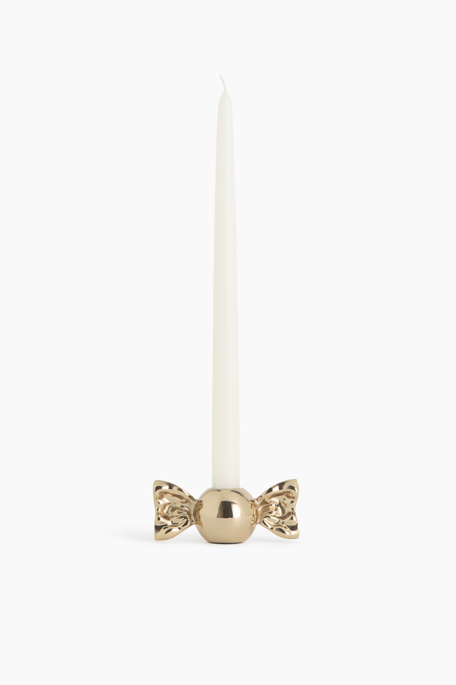 Candy-Shaped Metal Candlestick - Gold-colored/Silver-colored