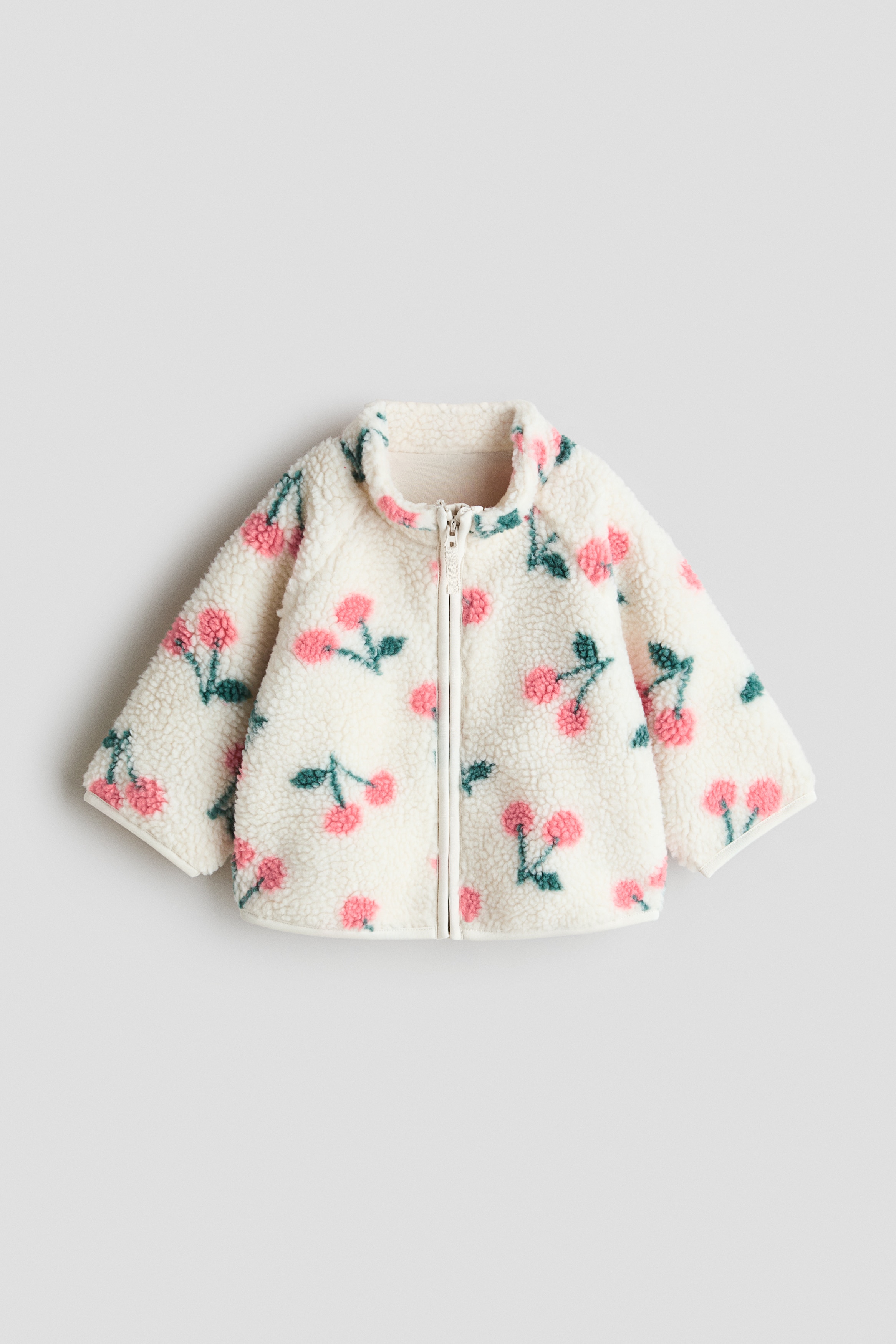 H & M - Bedruckte Teddyfleecejacke - Weiß - Kinder