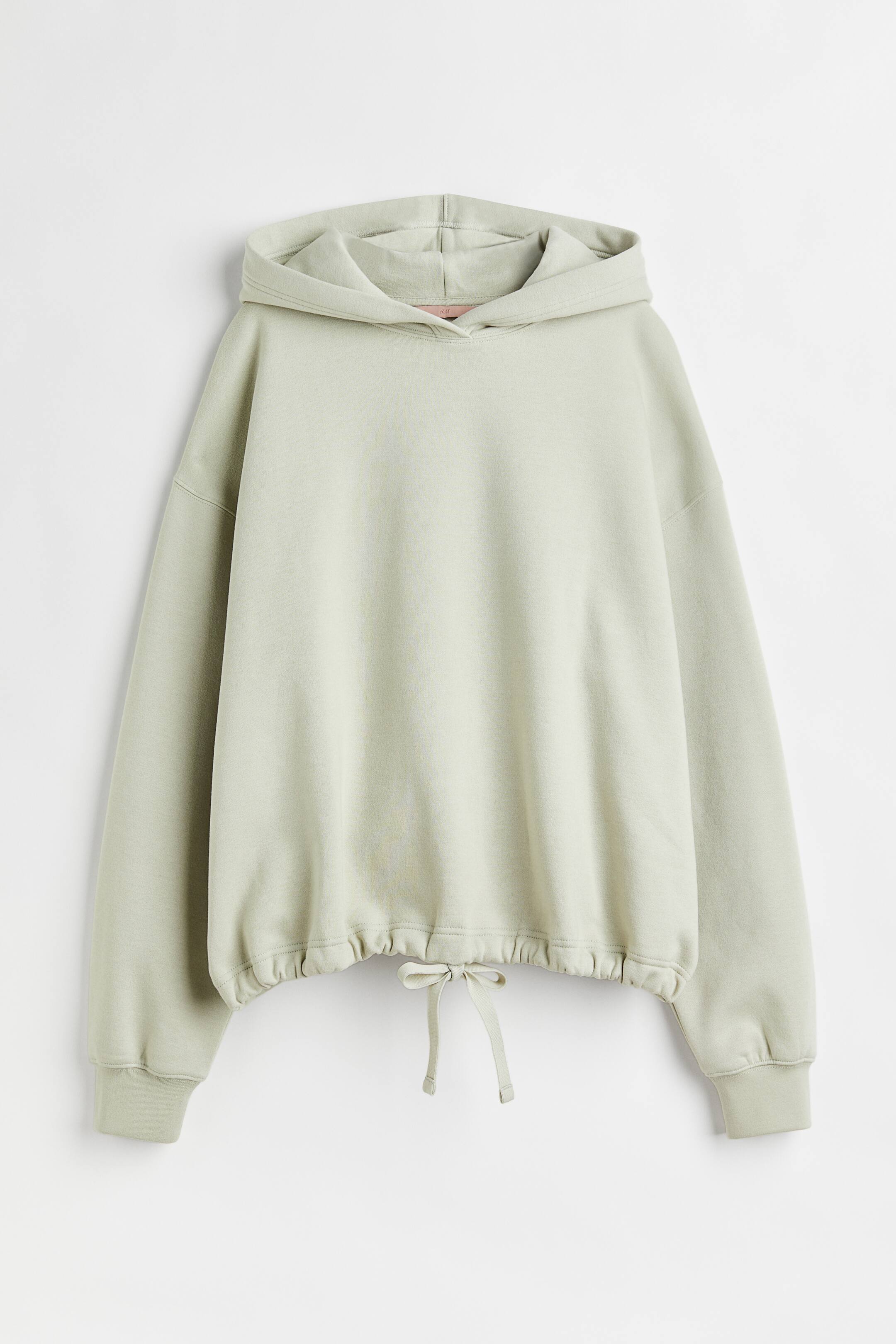 Xem ảnh lớn hơn: Áo dáng hộp có mũ và dây rút - Màu xanh lá khói nhạt - Ladies | H&M VN 1