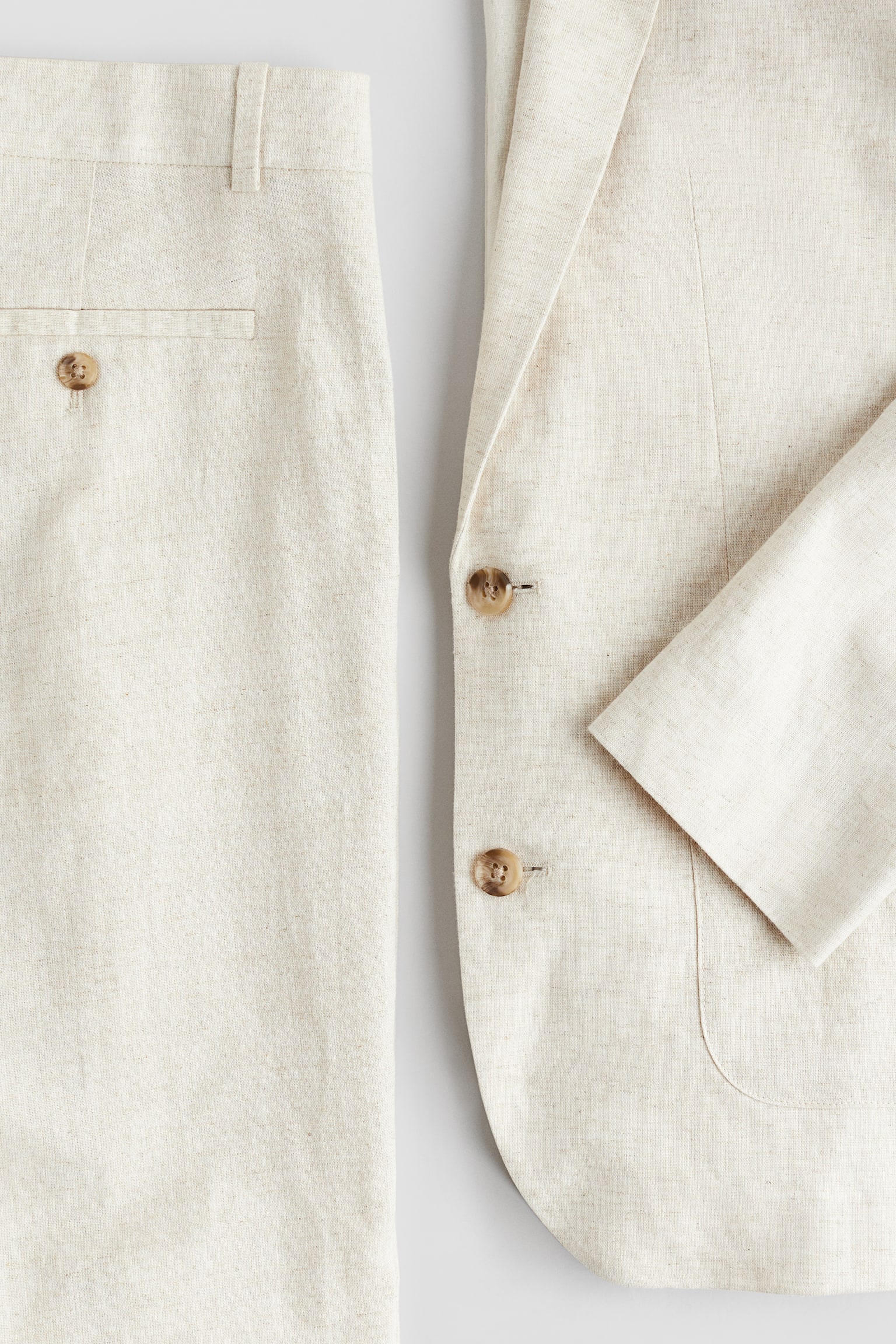 Linen Blend Suit - Light beige - 5