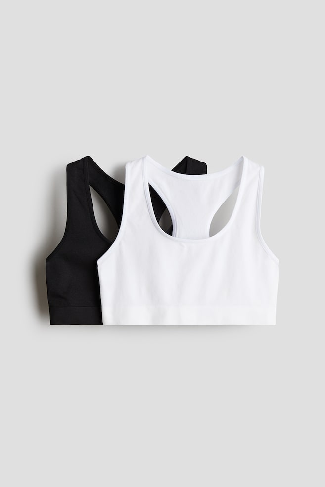 2-pack Seamless Tops - Black/white - 1
