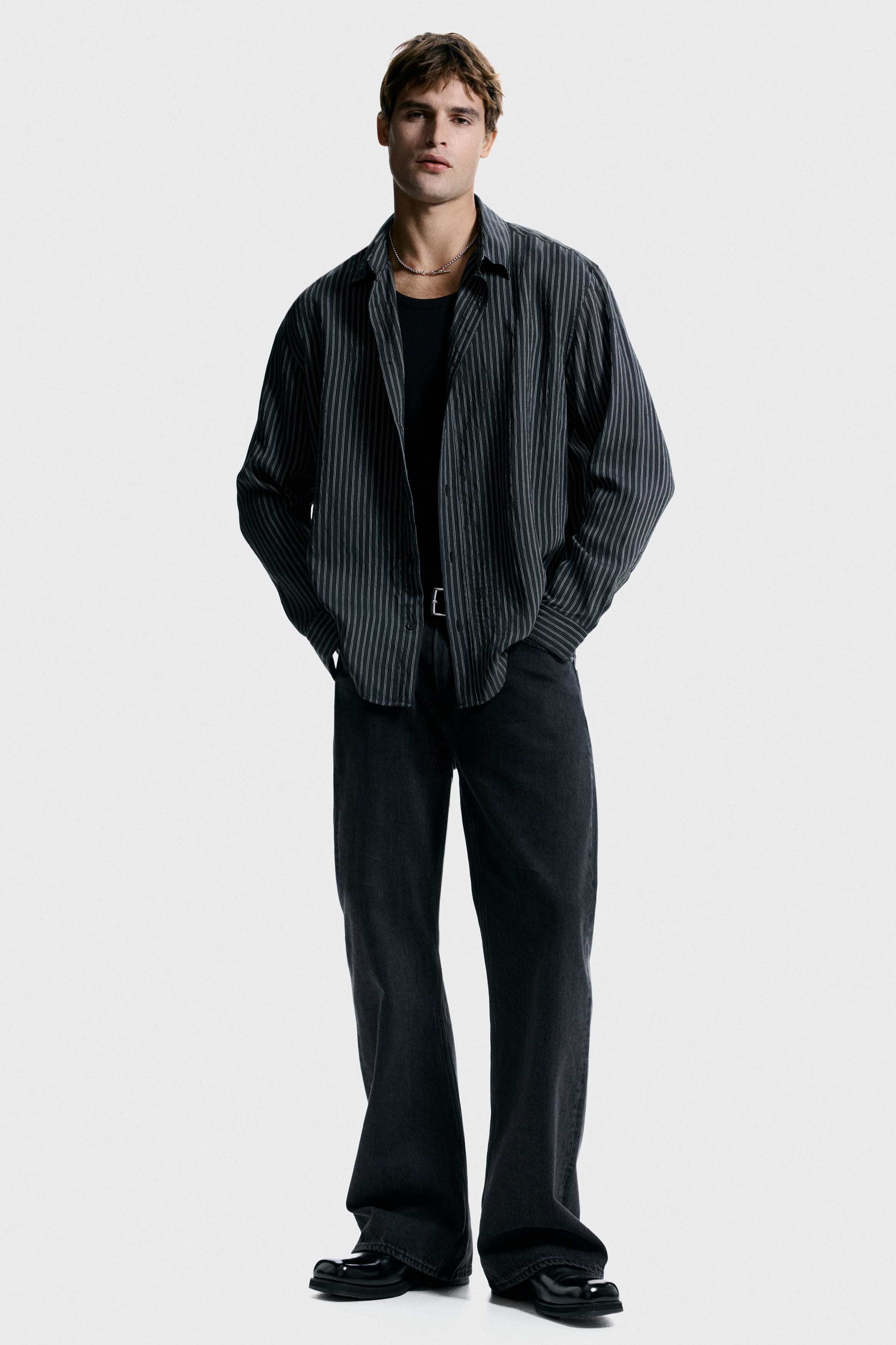 Chemise décontractée - Noir/rayé/Blanc/rayé
