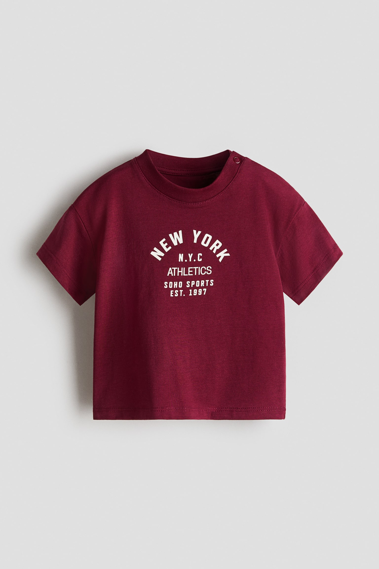 T-shirt imprimé en coton - Rouge foncé/New York/Bleu clair/Miami/Crème/Venice/Vert kaki clair/dinosaures/Gris foncé/texte Pacific/Blanc/voiture/Crème/véhicules/Blanc/dinosaures/Marine/Harbour/Bleu clair/voitures - 1