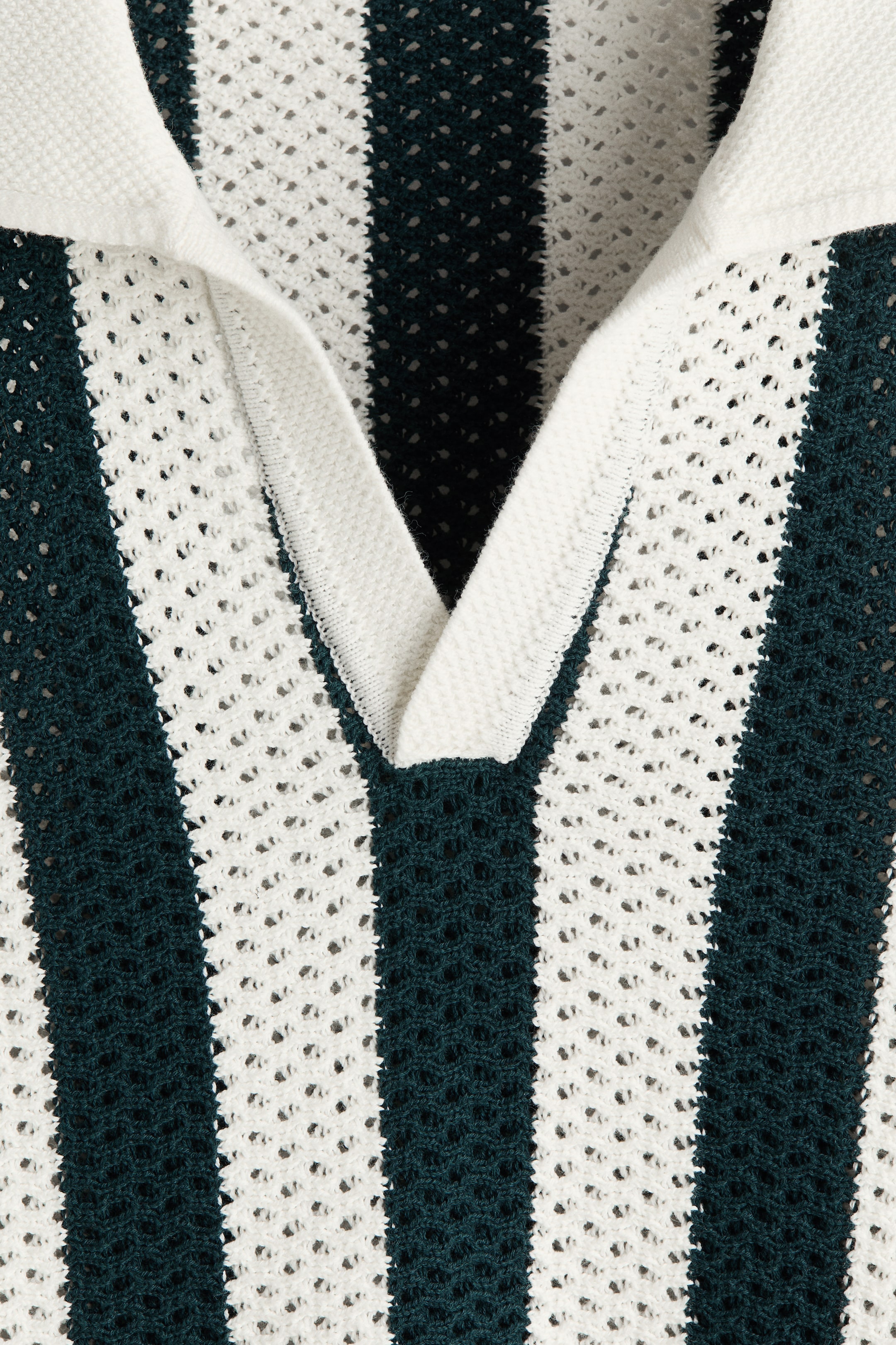 Relaxed-Fit Open-Knit Polo Shirt