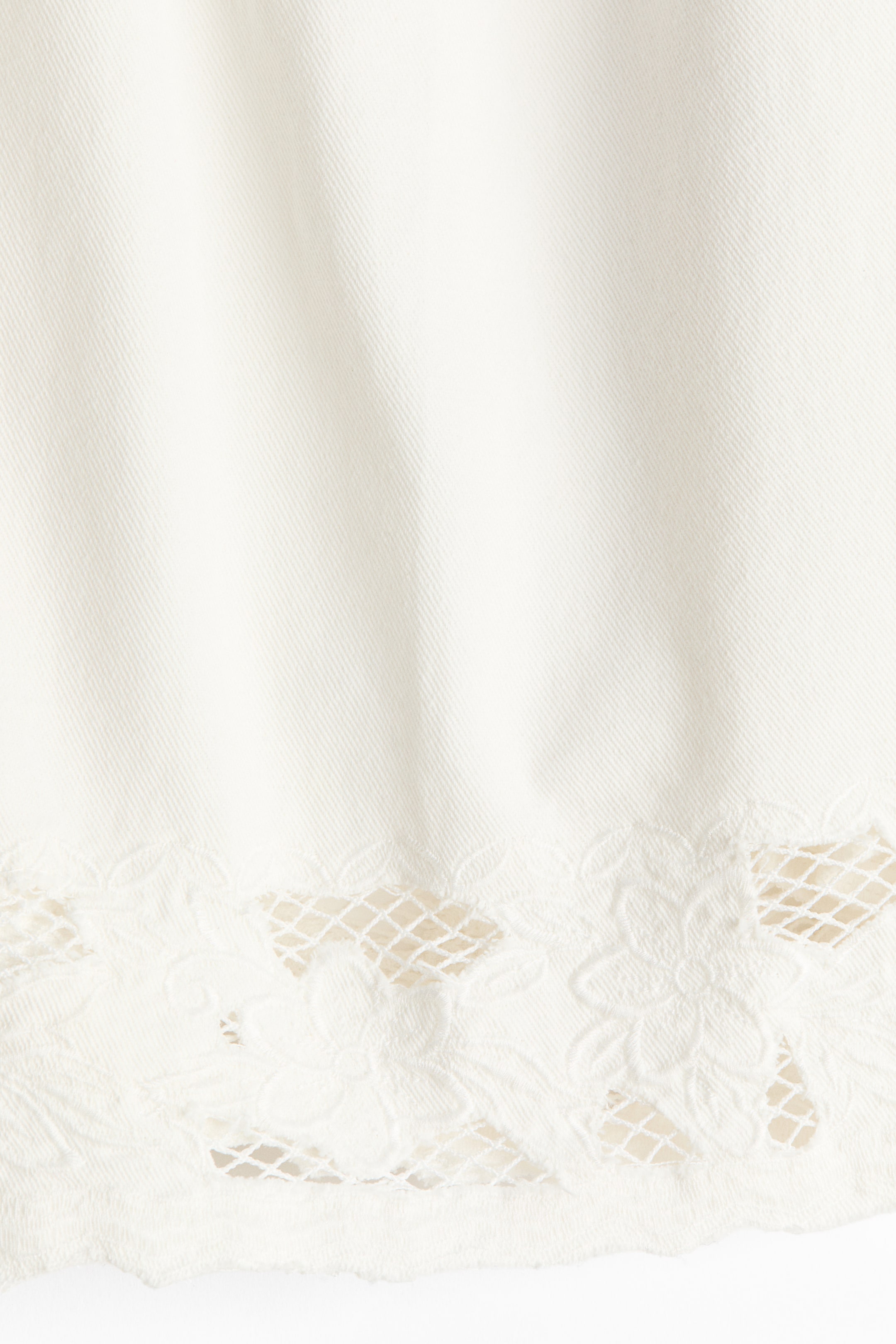 Lace-Trimmed Cotton Twill Shorts