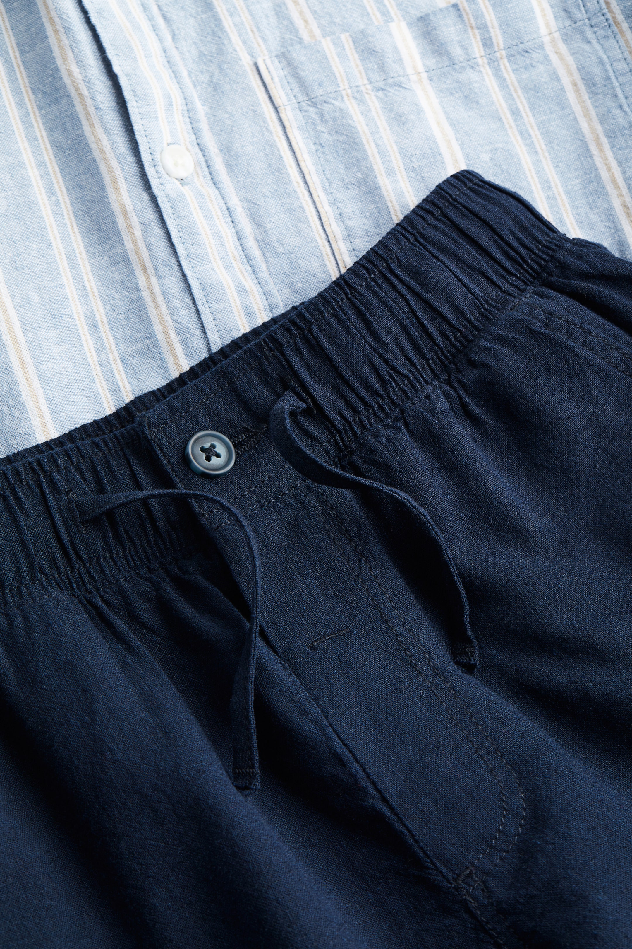 View larger image: 2-piece Linen Blend Set - Light blue/Stripe - Kids | H&M AU 3