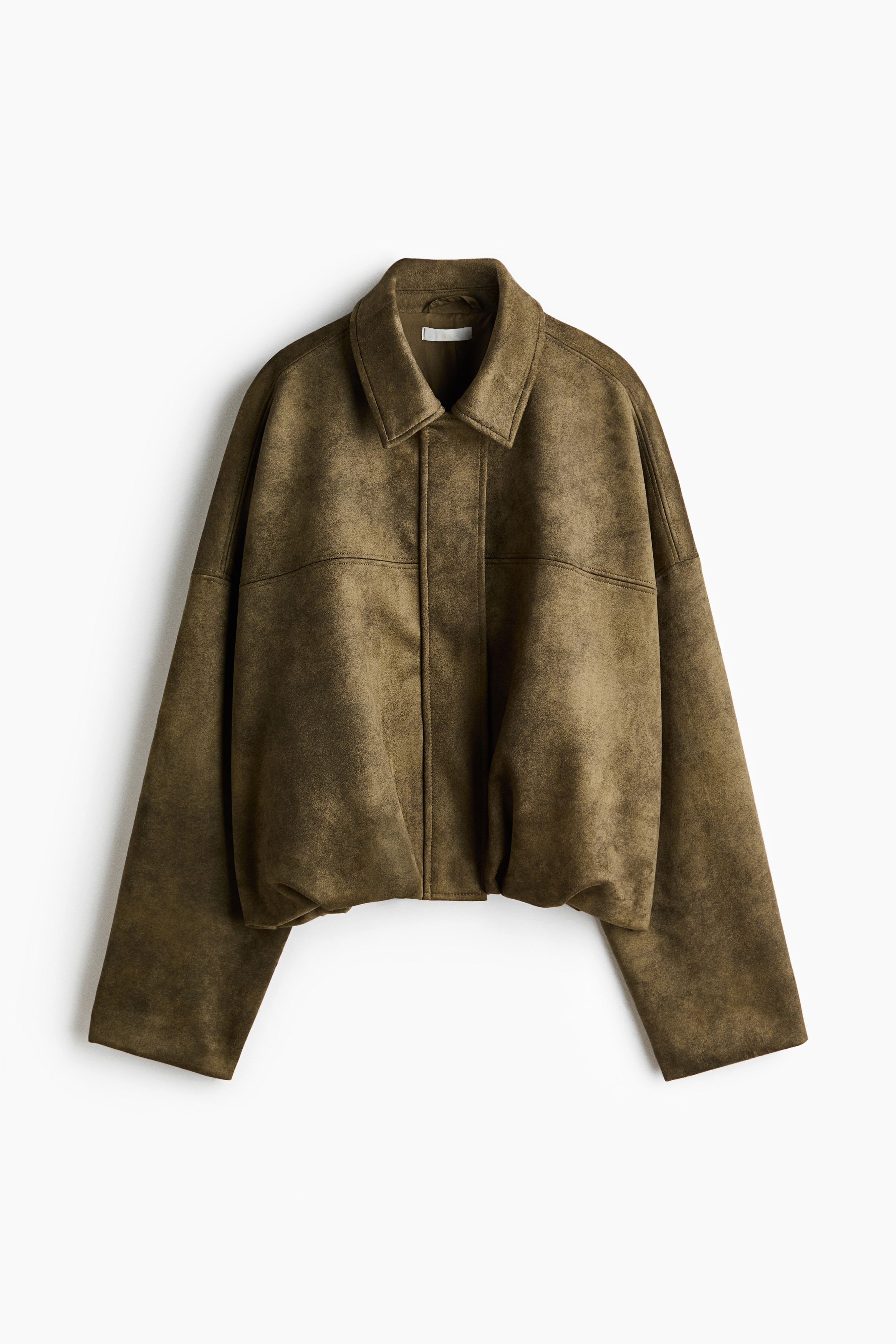 Bubble-Hem Jacket - Khaki green/Brown