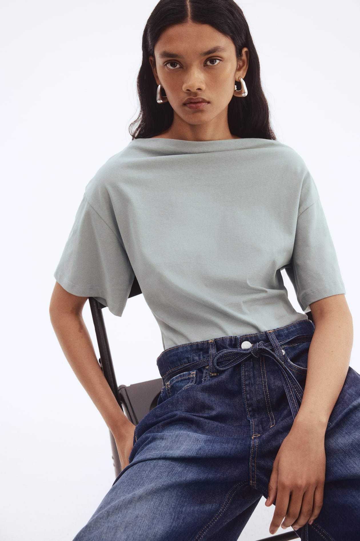 Boat-Neck Cotton Top - image 5