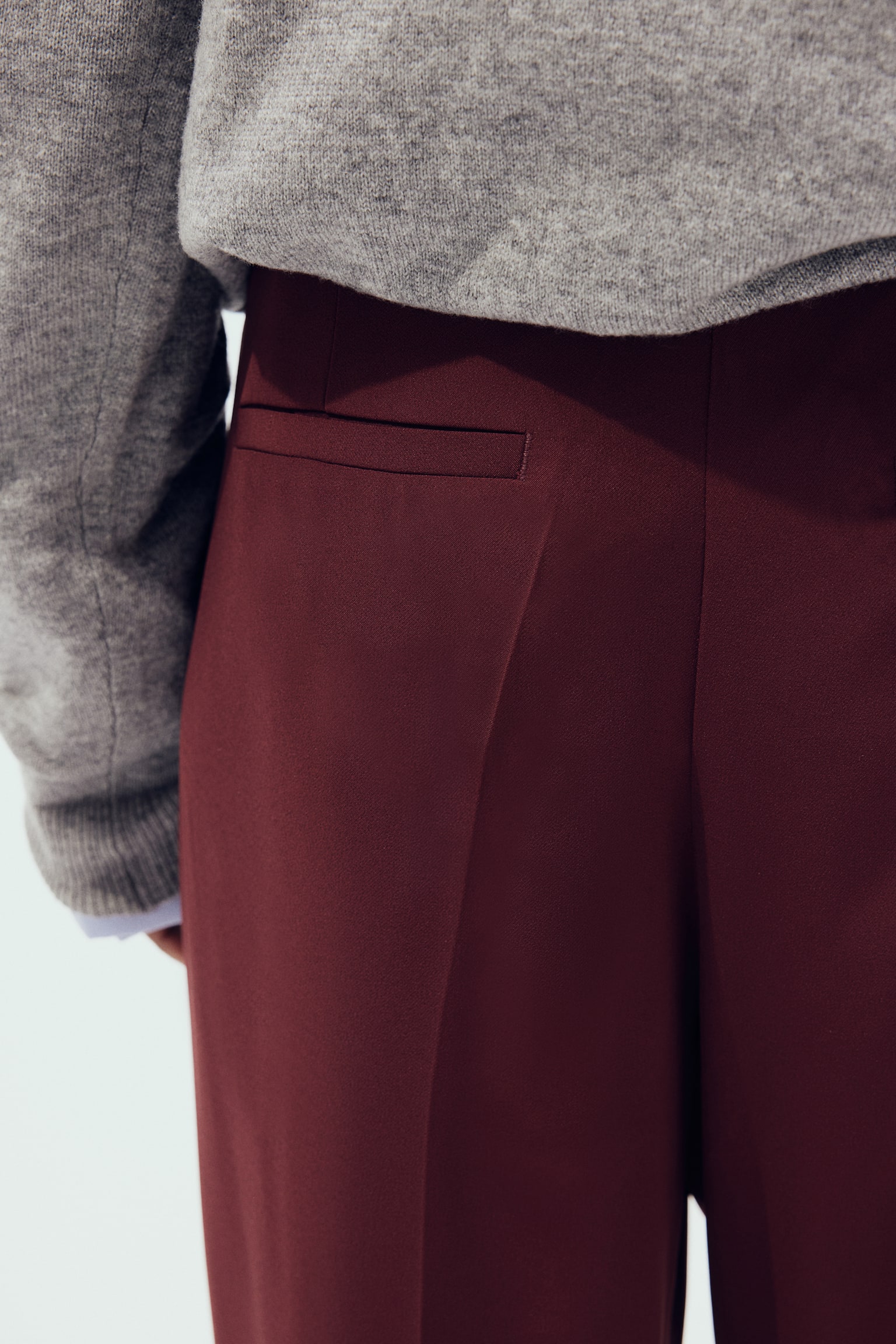 Straight trousers - Burgundy/Black/Brown/Light beige/Light greige - 3