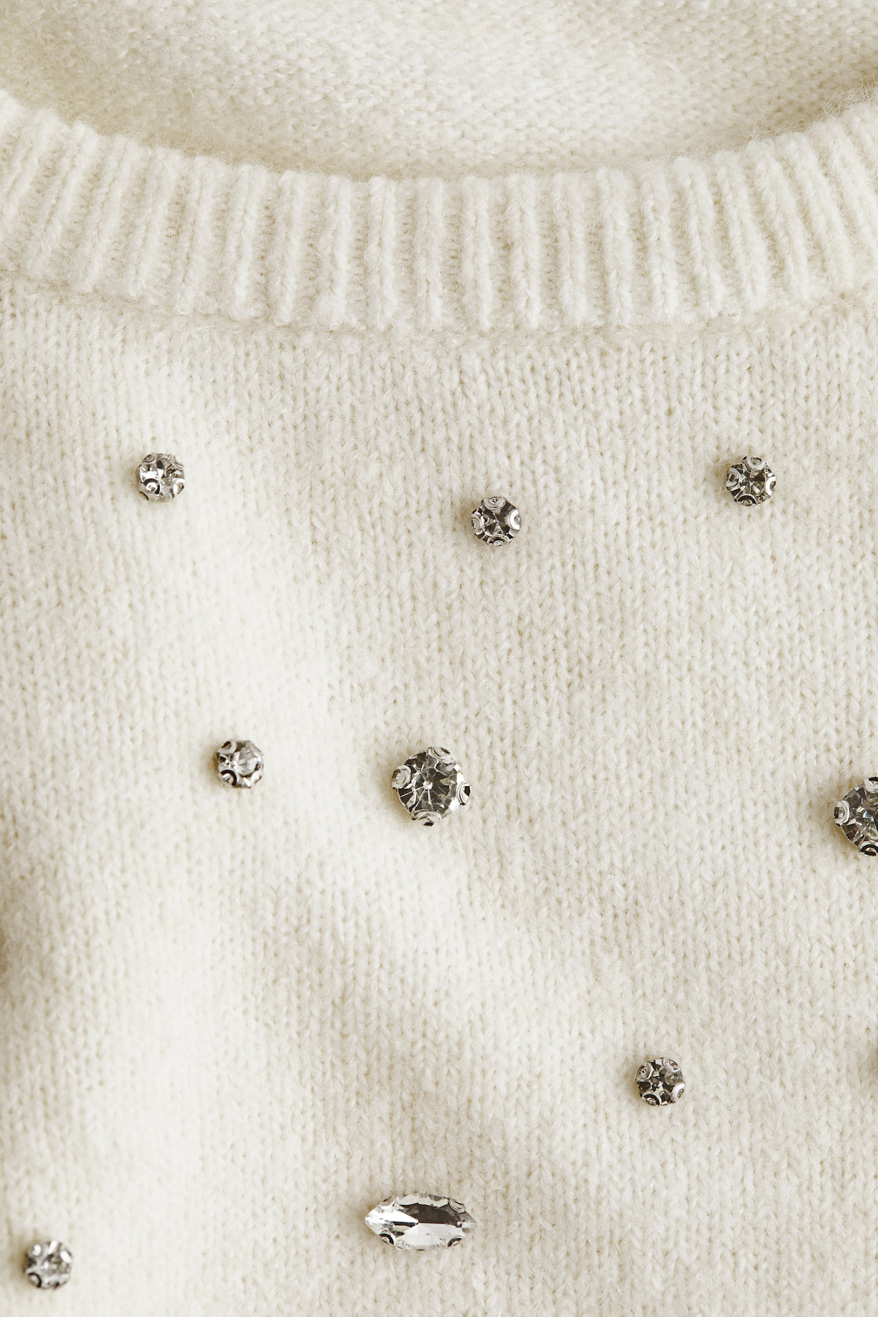Rhinestone-Embellished Fine-Knit Top - image 3