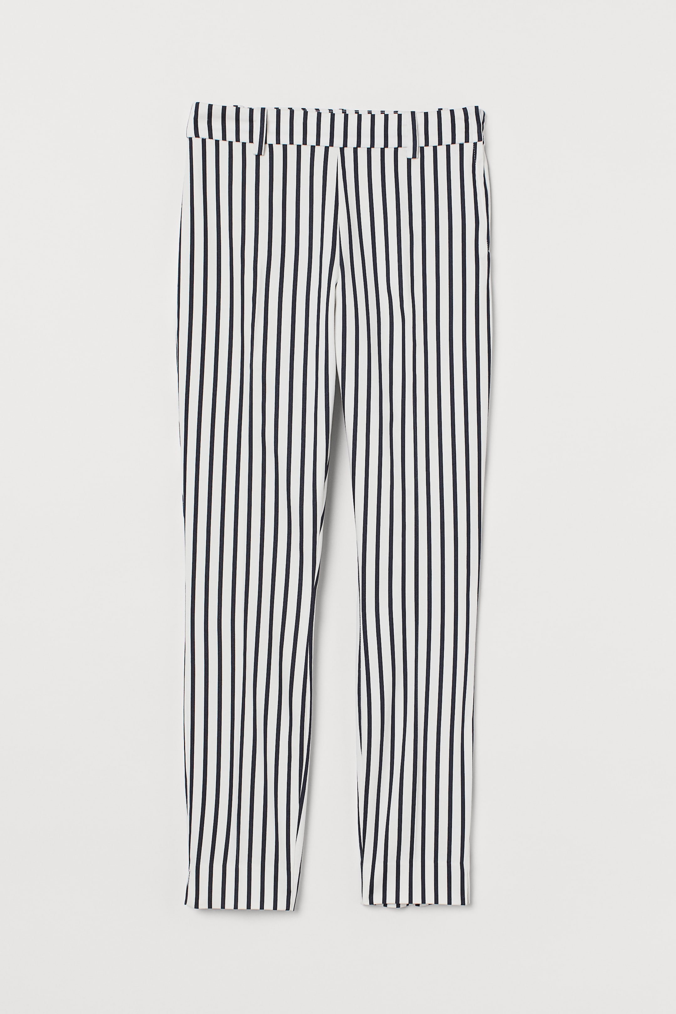 View larger image: Ankle-length trousers - White/Dark blue striped - Ladies | H&M GB 1