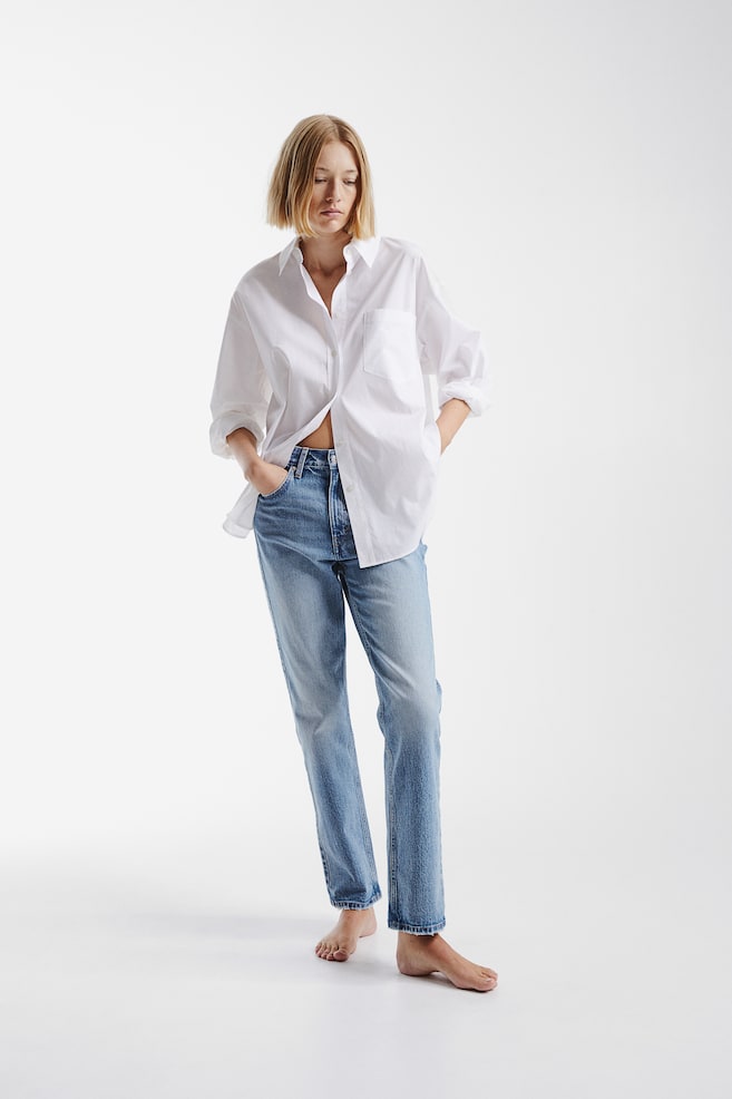 Petite Fit Vintage Straight High Jeans - Bleu denim clair/Bleu denim pâle - 1