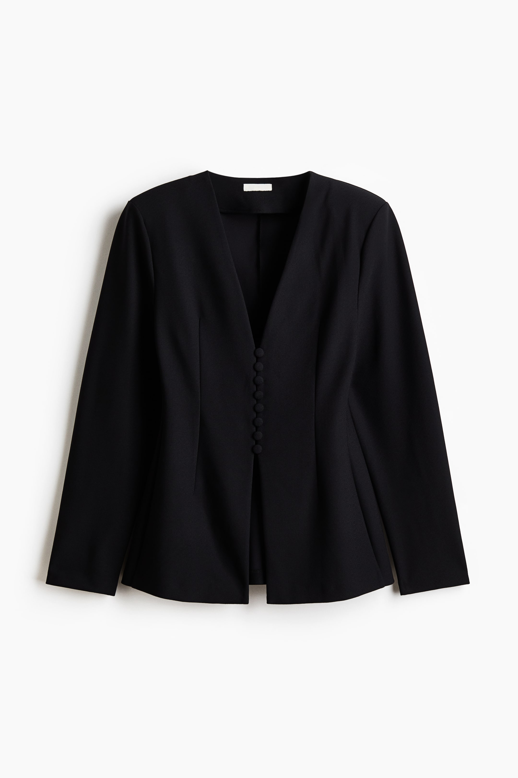 Se større billede: Timeglasformet blazer uden krave - Sort - DAME | H&M DK 5