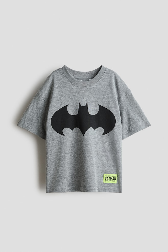 Oversized printed T-shirt - Grey marl/Batman/White/Minecraft/Red/Marvel Comics/Light blue/Pokémon/White/Minecraft/Dark beige/Jurassic World/White/Lilo & Stitch/White/Marvel Comics/Light blue/Garfield/Turquoise/Snoopy/Dark grey/Spider-Man - 1