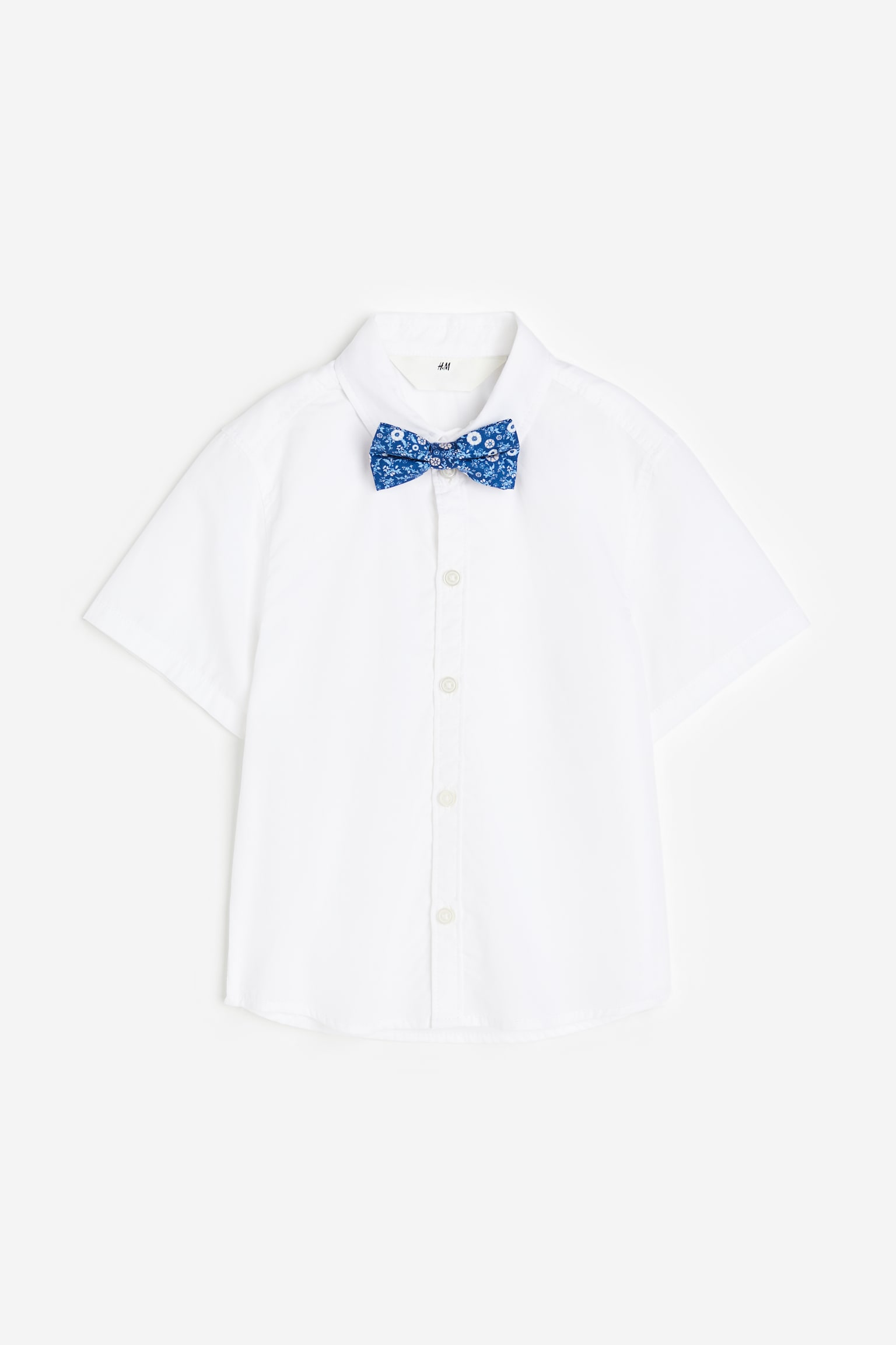 Shirt and bow tie - White/Floral - 1