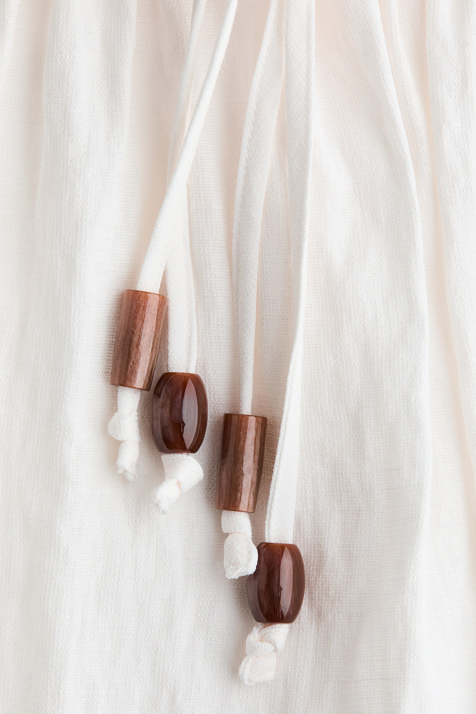 Beach kaftan dress - White/Dark brown - 6