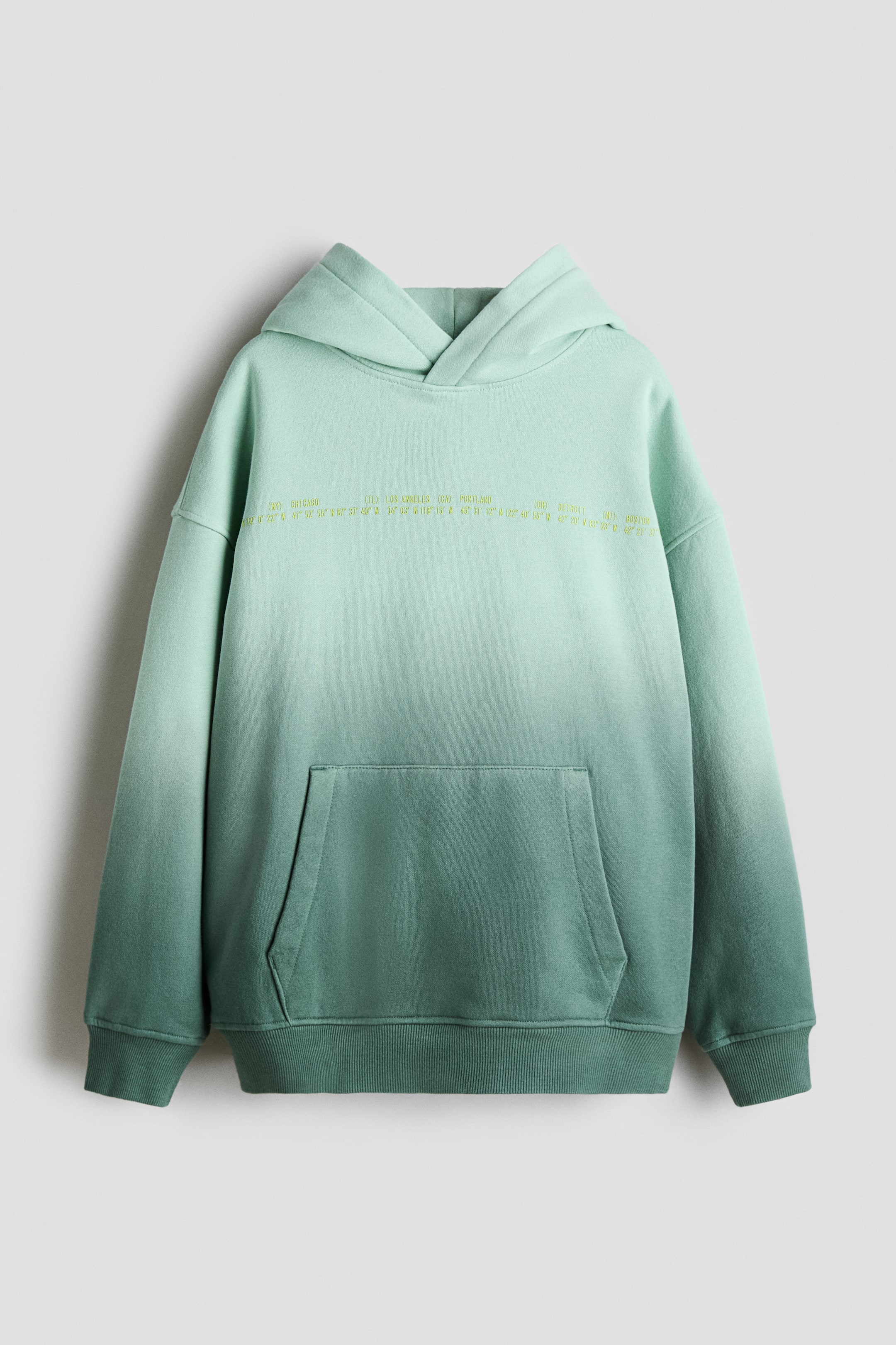 Ampliar la imagen: Sudadera con gorro - Verde/Degradado - Kids | H&M MX 1