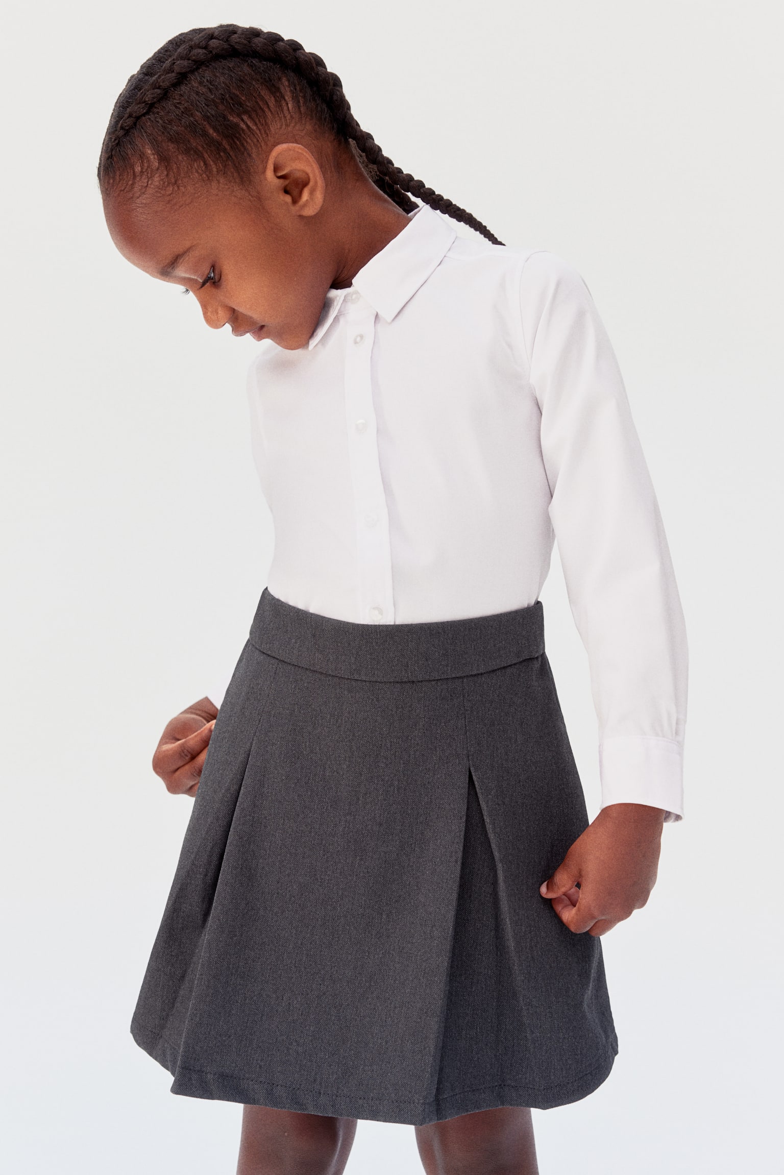 2-pack pleated school skirts - Dark grey/Navy blue/Black - 4