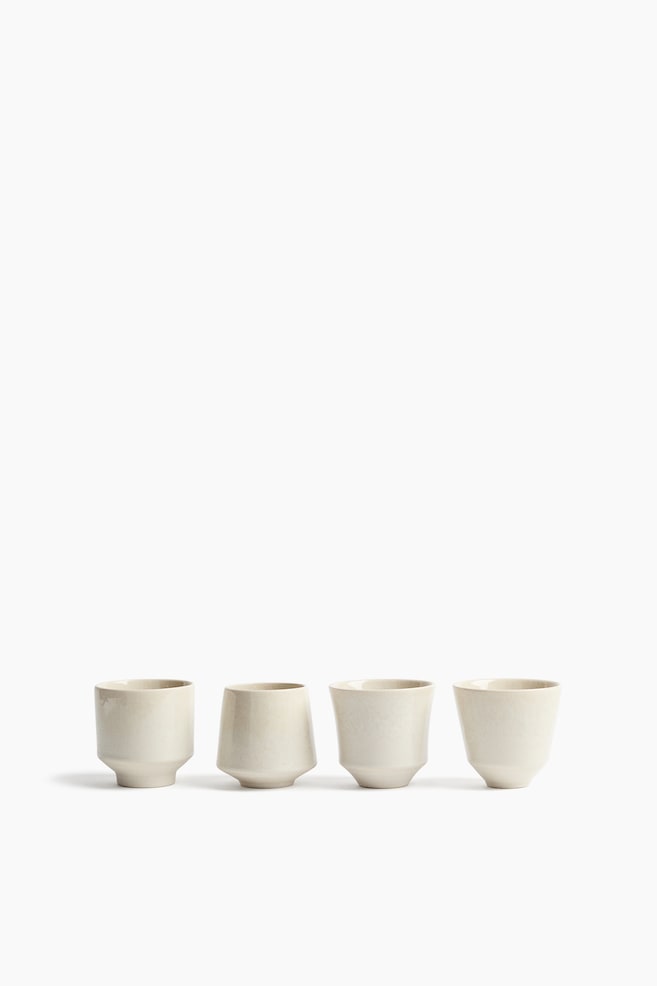4-pack stoneware mugs - Cream/Black/Speckled - 1