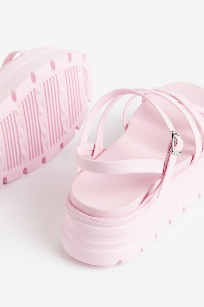 Chunky platform sandals - Light pink/White/Black - 6
