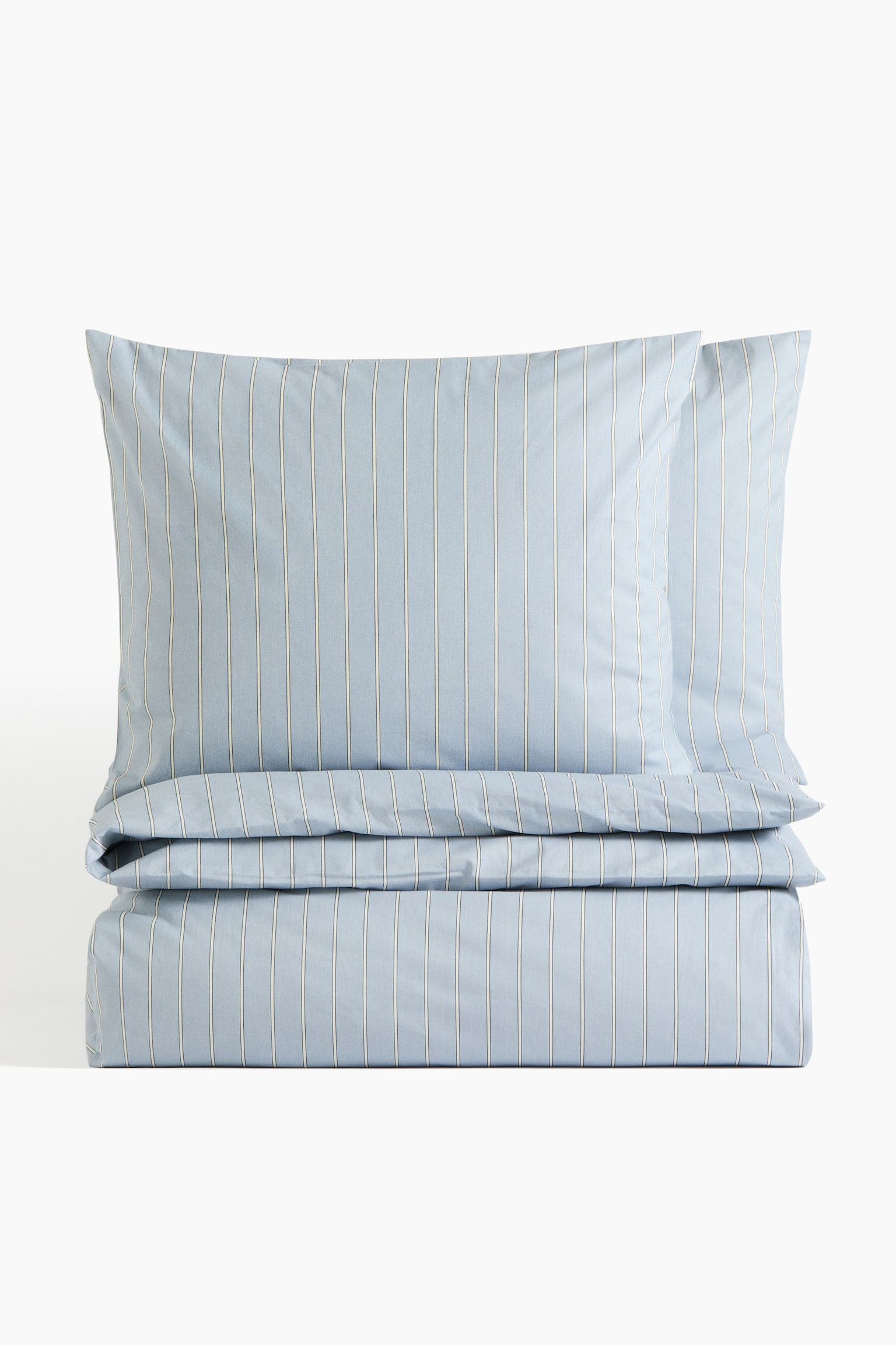 Striped double/king duvet cover set - Light dusty blue/Striped/Light beige/Striped/Dusty pink/Striped/Light dusty green/Striped