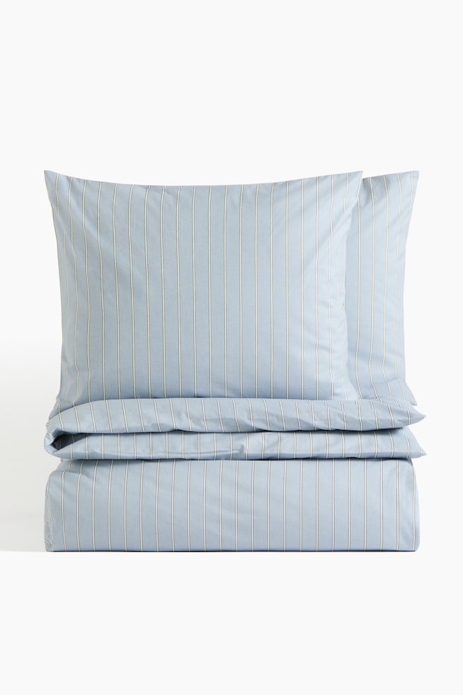 Striped double/king duvet cover set - Light dusty blue/Striped/Light beige/Striped/Mole/Striped/Light dusty green/Striped/Dusty pink/Striped - 1