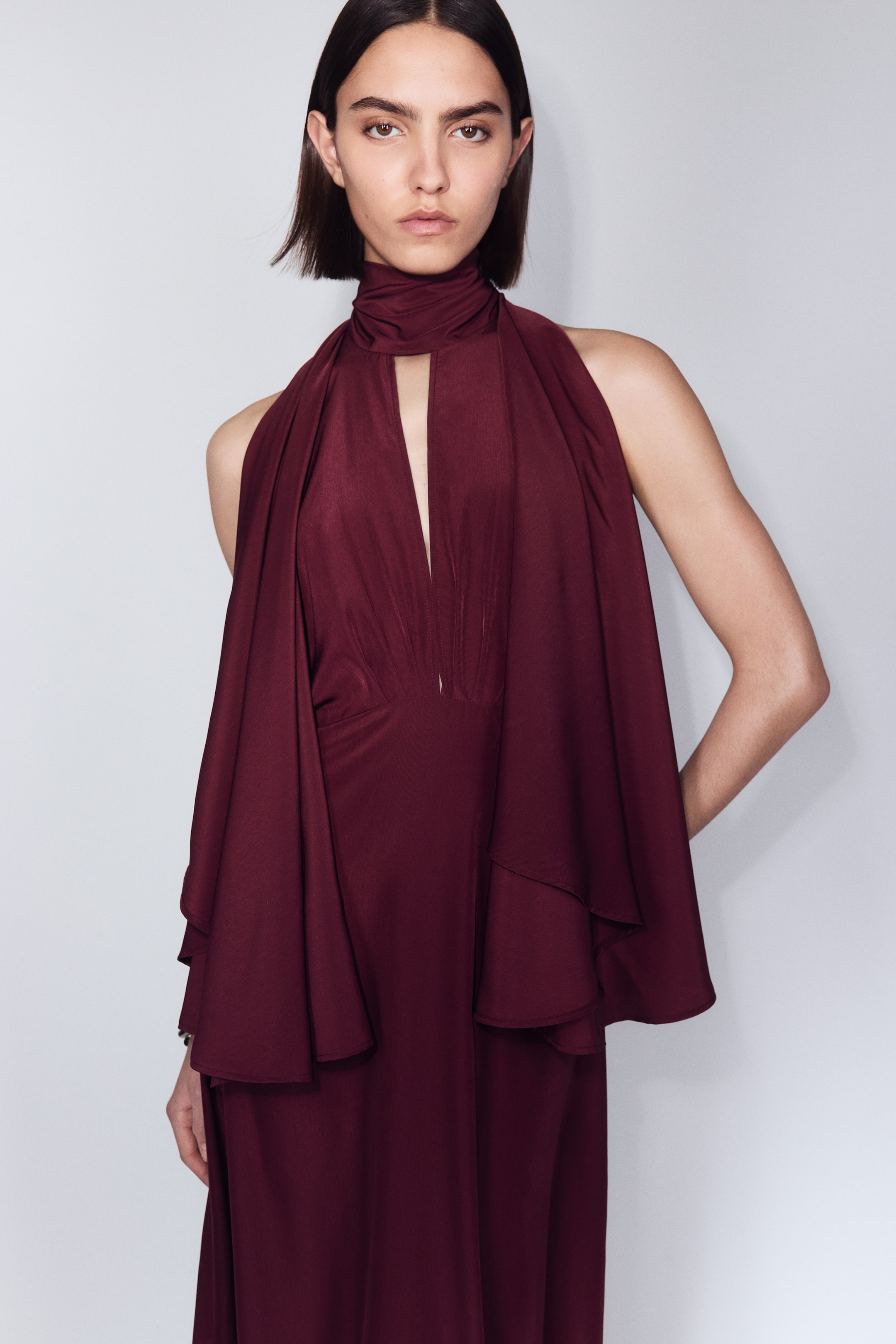 Cape-Sleeved Kaftan Dress