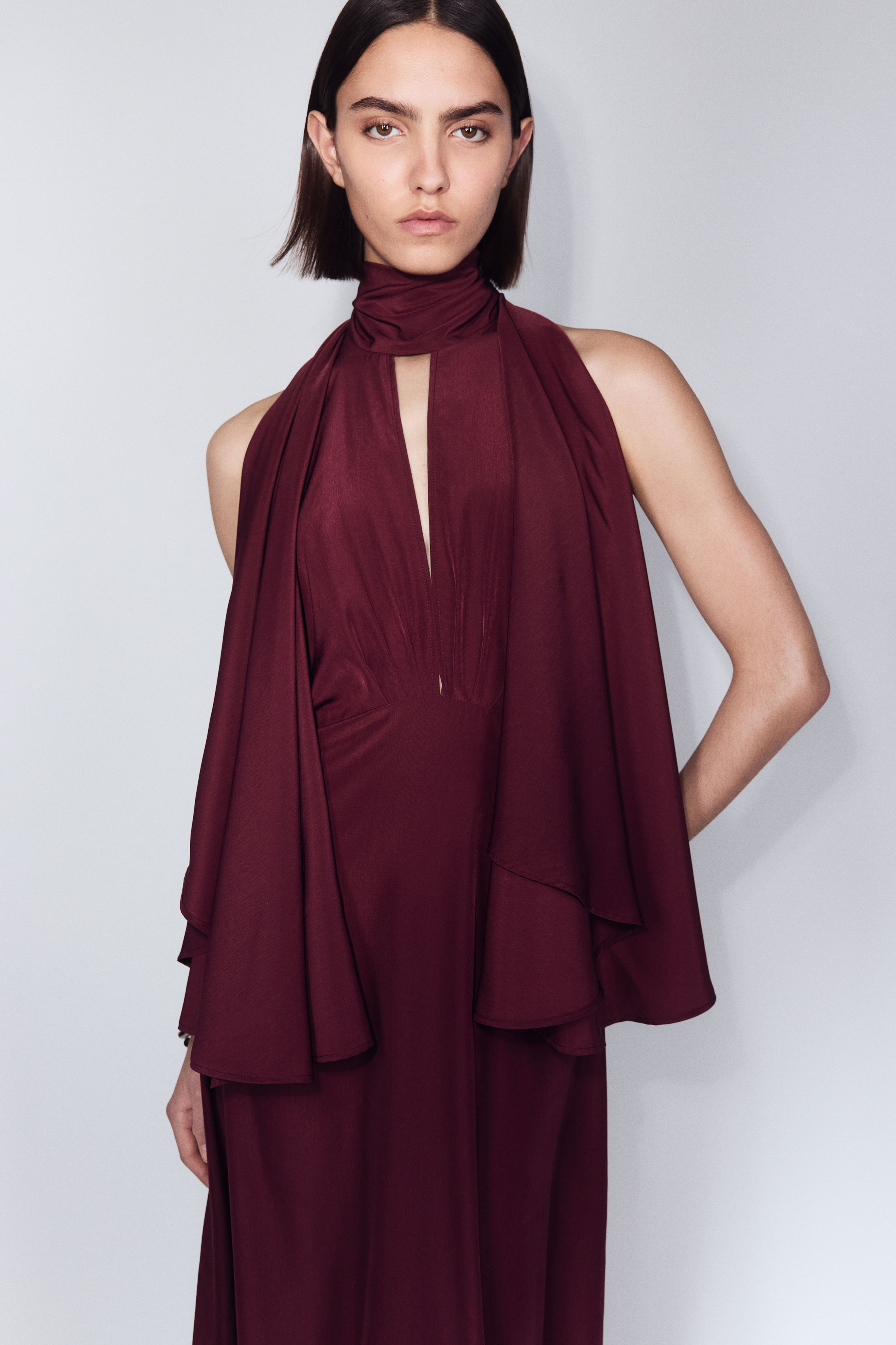 Cape-Sleeved Kaftan Dress