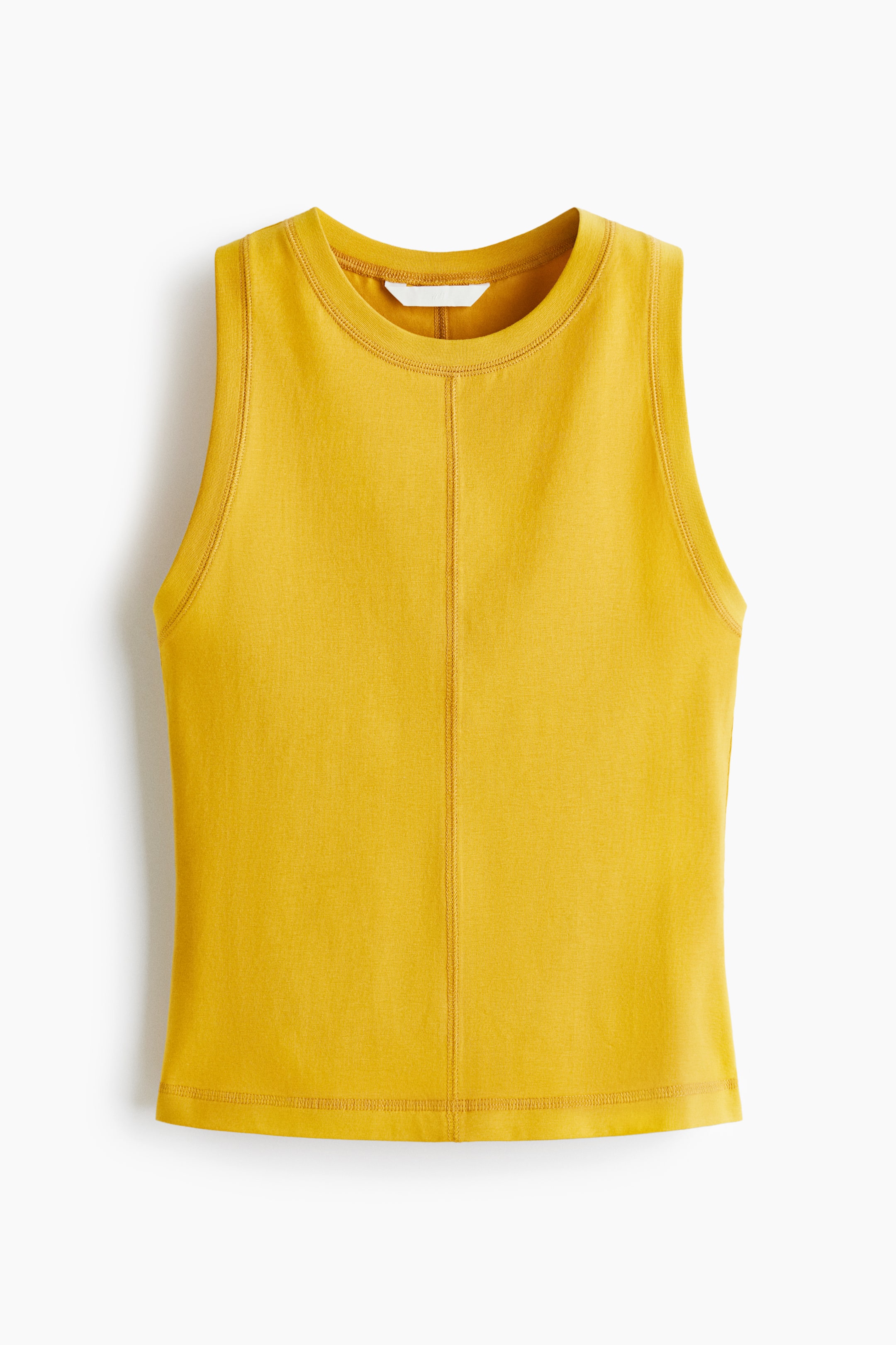 View larger image: Flatlock-seam vest top - Dark yellow - Ladies | H&M 1