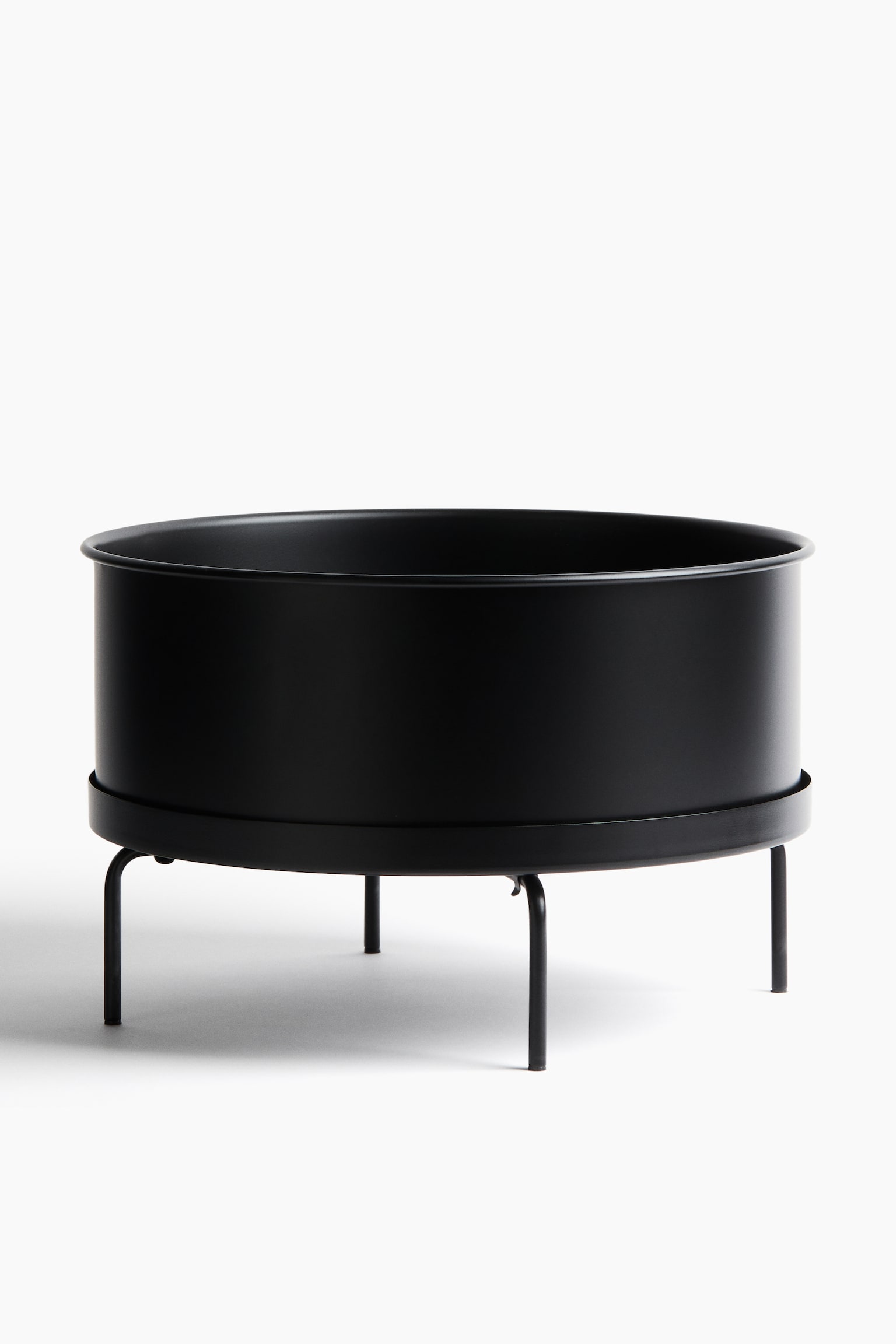 Wide plant pot on a stand - Black